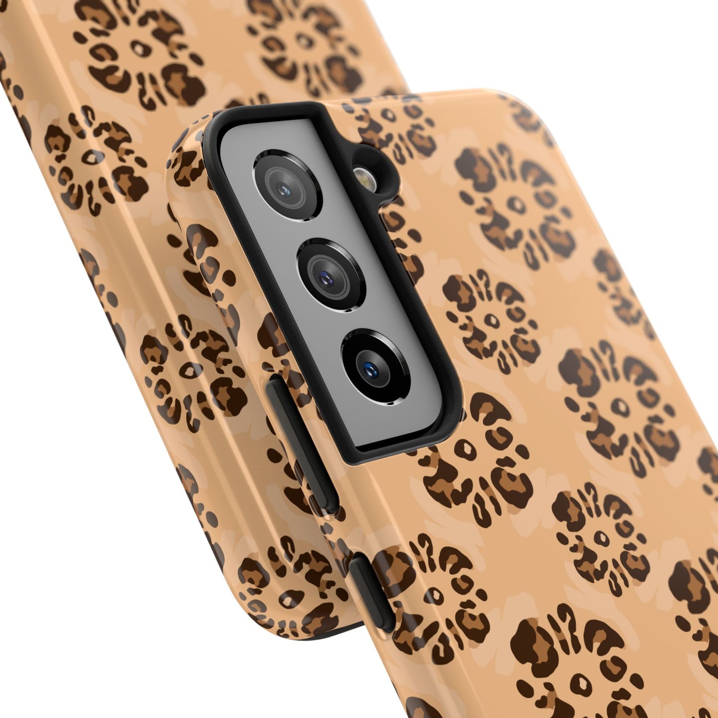 Tough Dual-Layer Phone Case - Leopard Floral Pattern for Ultimate Protection