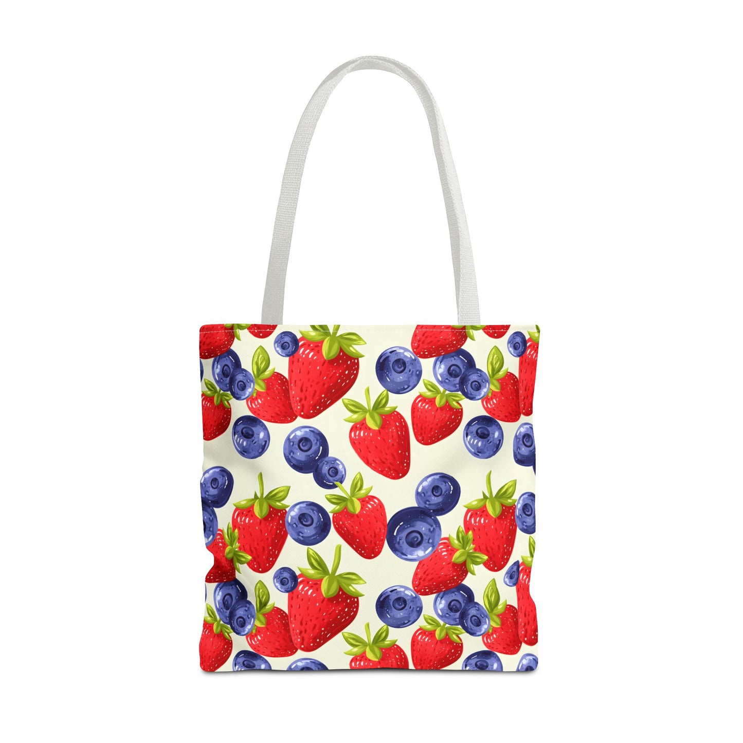 Fruit Tote Bag with Sweet Strawberries and Blueberries
