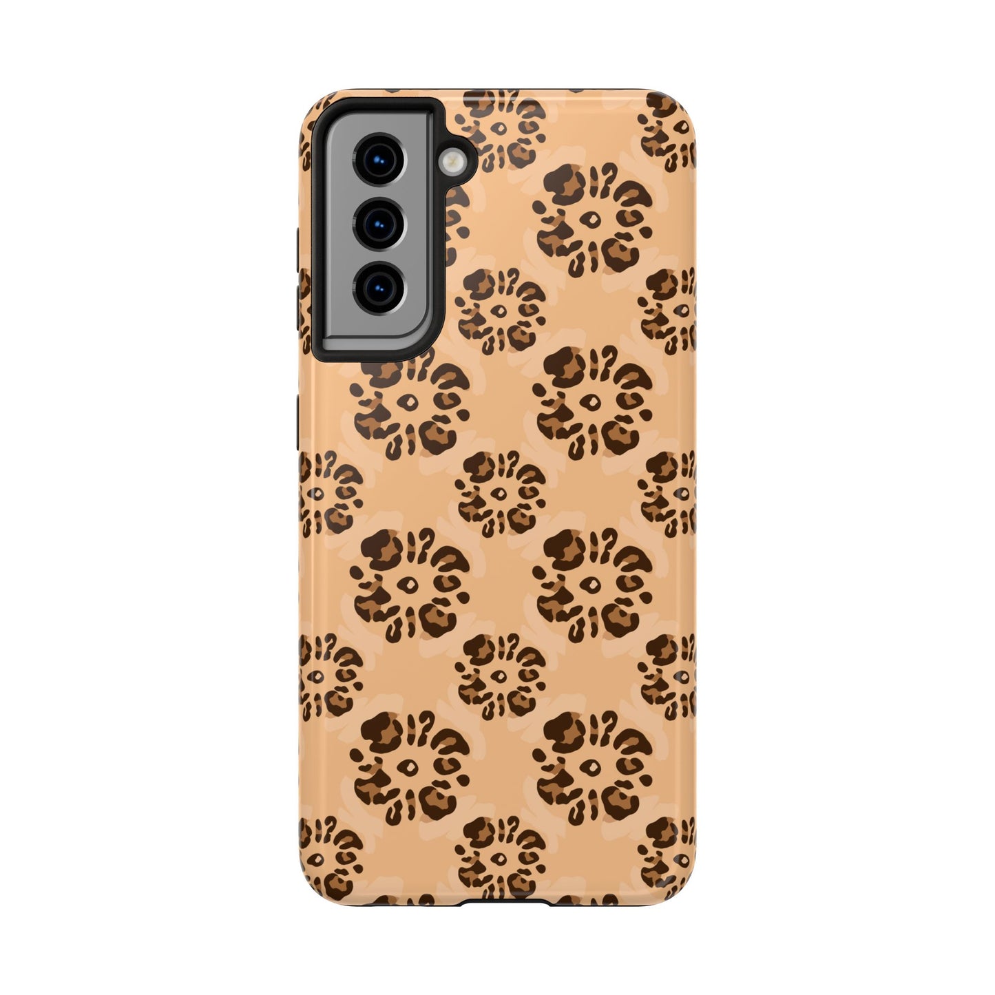 Tough Dual-Layer Phone Case - Leopard Floral Pattern for Ultimate Protection