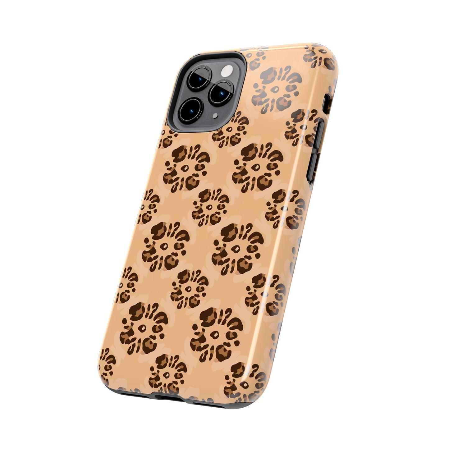 Tough Dual-Layer Phone Case - Leopard Floral Pattern for Ultimate Protection