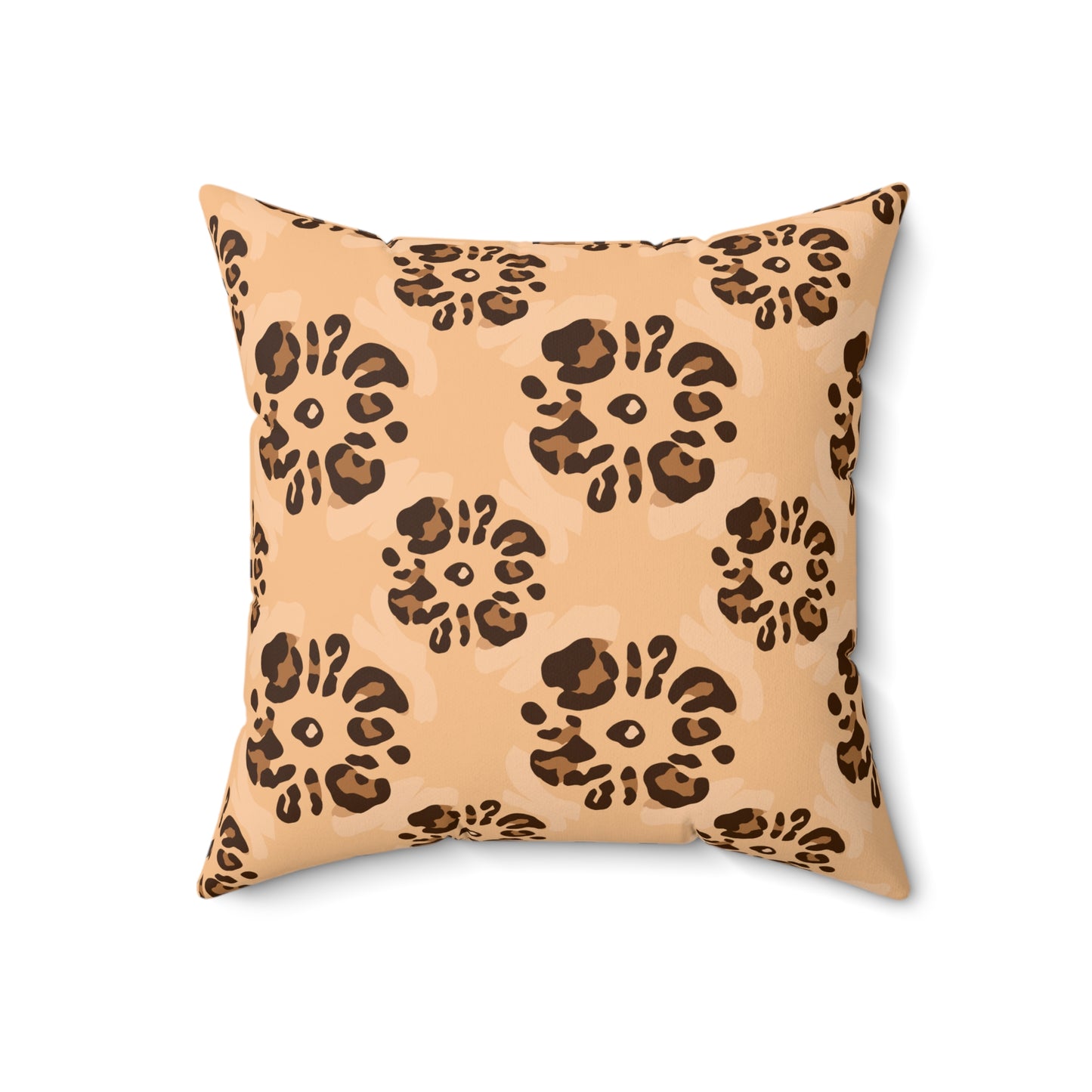 Leopard Floral Print Decorative Square Throw Pillow – Accent Cushion