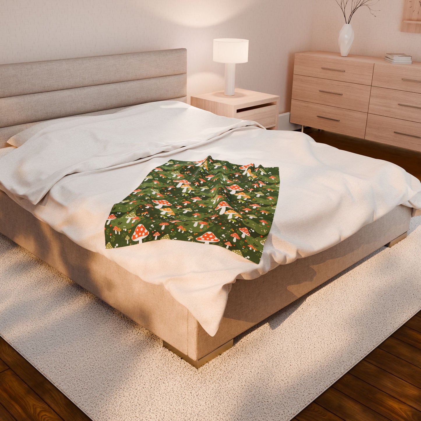 Enchanting Mushroom Pattern Throw Blanket