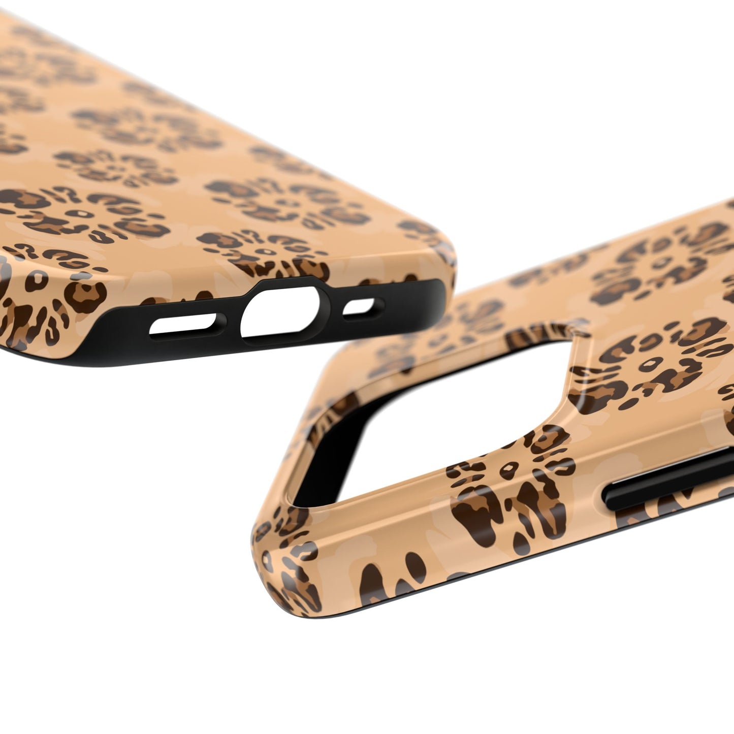 Tough Dual-Layer Phone Case - Leopard Floral Pattern for Ultimate Protection