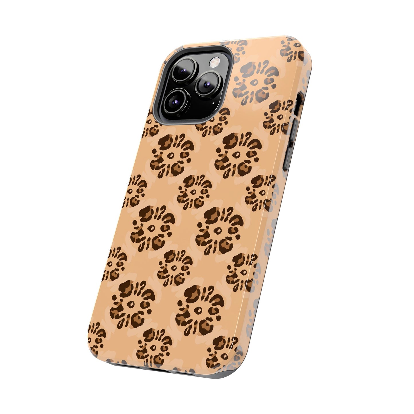 Tough Dual-Layer Phone Case - Leopard Floral Pattern for Ultimate Protection