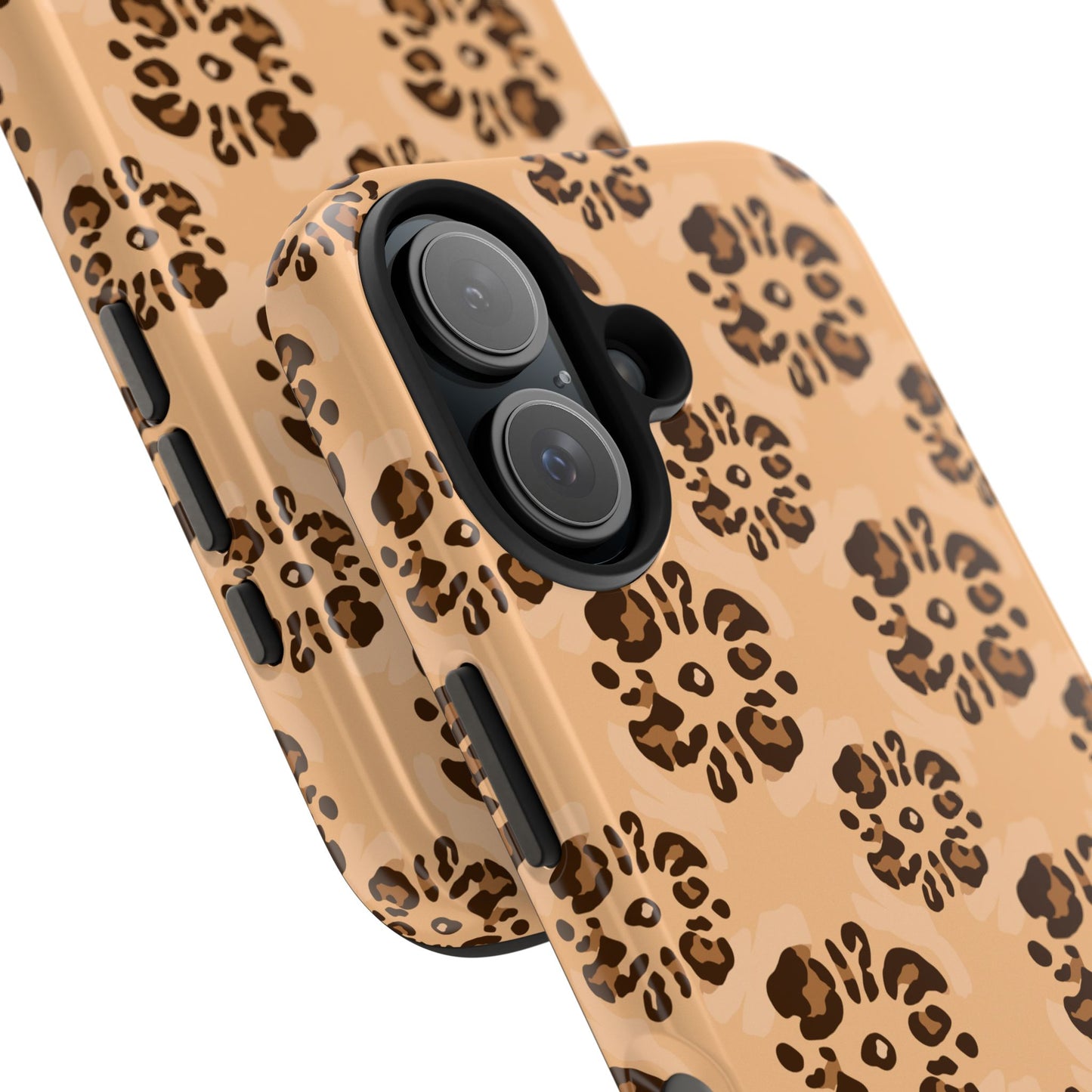 Tough Dual-Layer Phone Case - Leopard Floral Pattern for Ultimate Protection