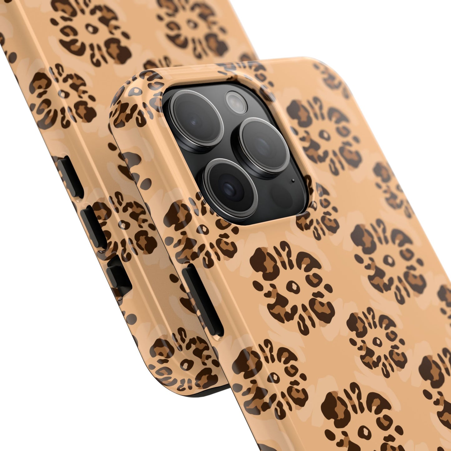 Tough Dual-Layer Phone Case - Leopard Floral Pattern for Ultimate Protection