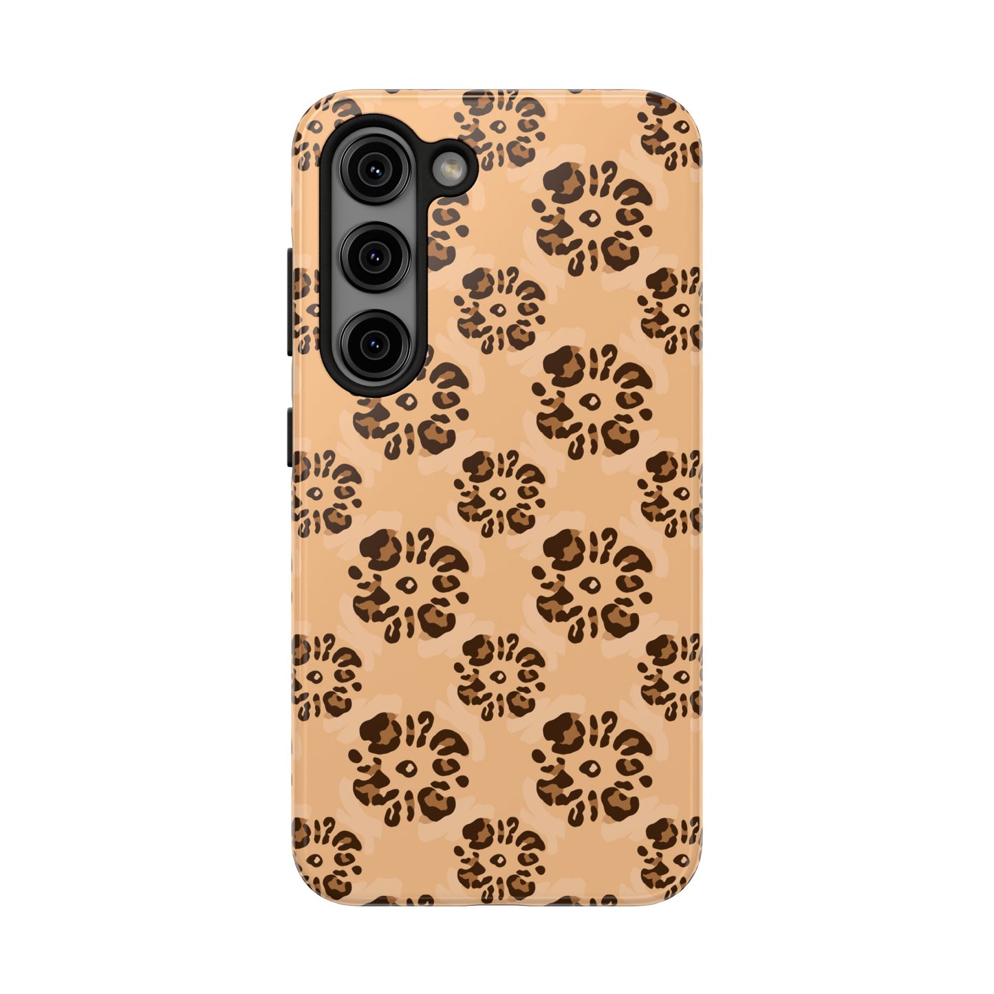 Tough Dual-Layer Phone Case - Leopard Floral Pattern for Ultimate Protection