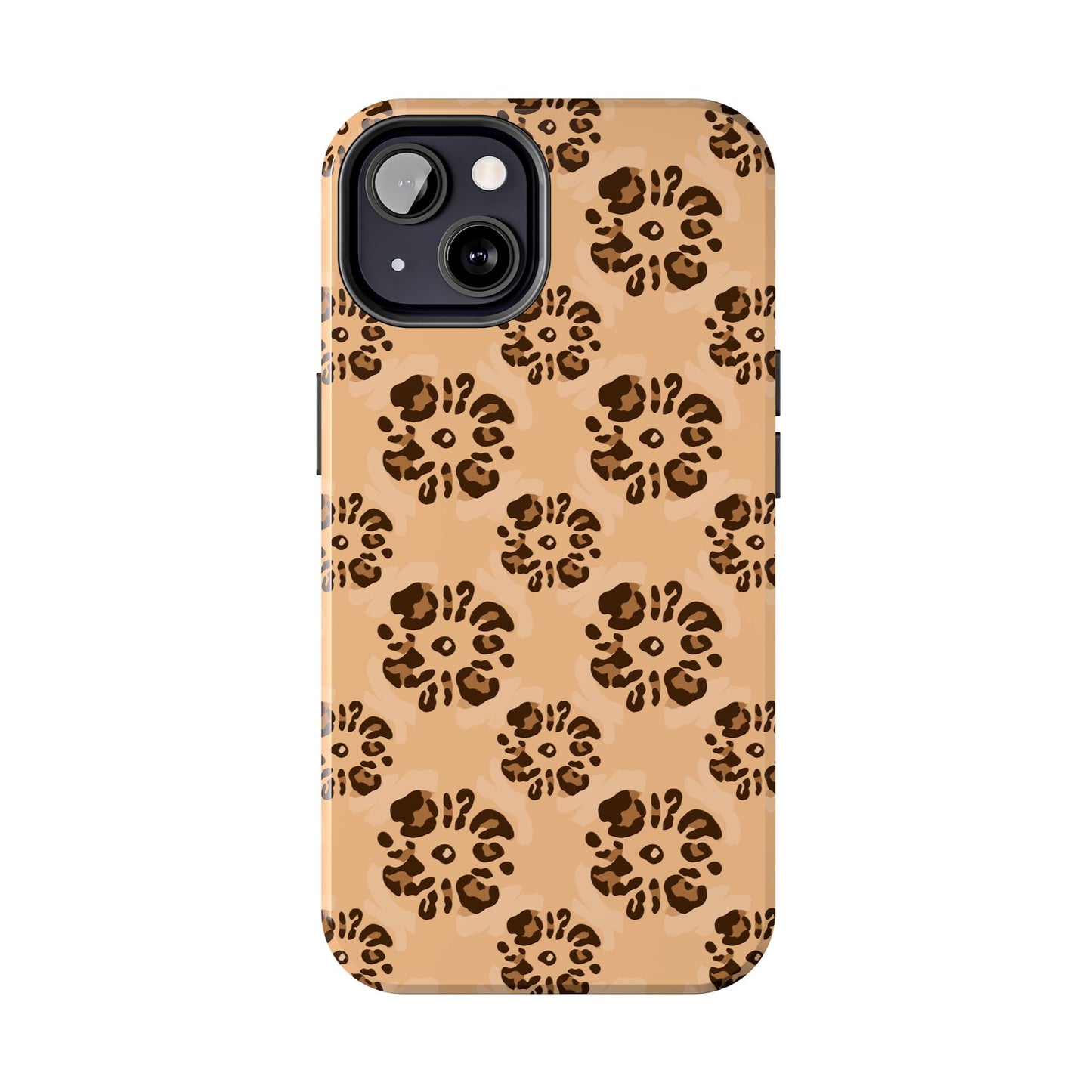 Tough Dual-Layer Phone Case - Leopard Floral Pattern for Ultimate Protection