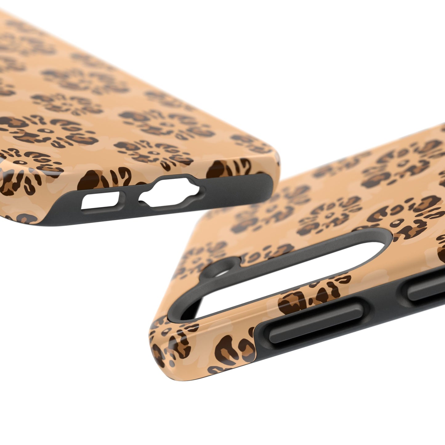 Tough Dual-Layer Phone Case - Leopard Floral Pattern for Ultimate Protection