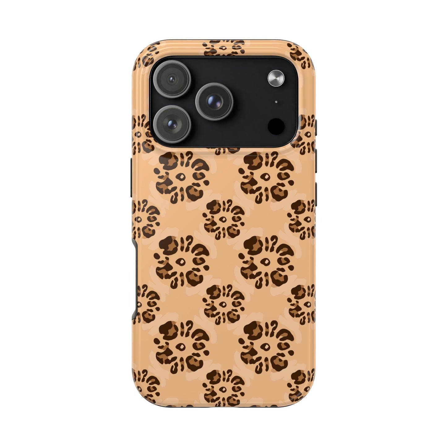 Tough Dual-Layer Phone Case - Leopard Floral Pattern for Ultimate Protection