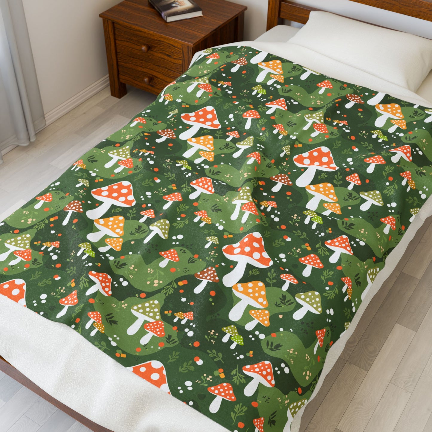 Enchanting Mushroom Pattern Throw Blanket