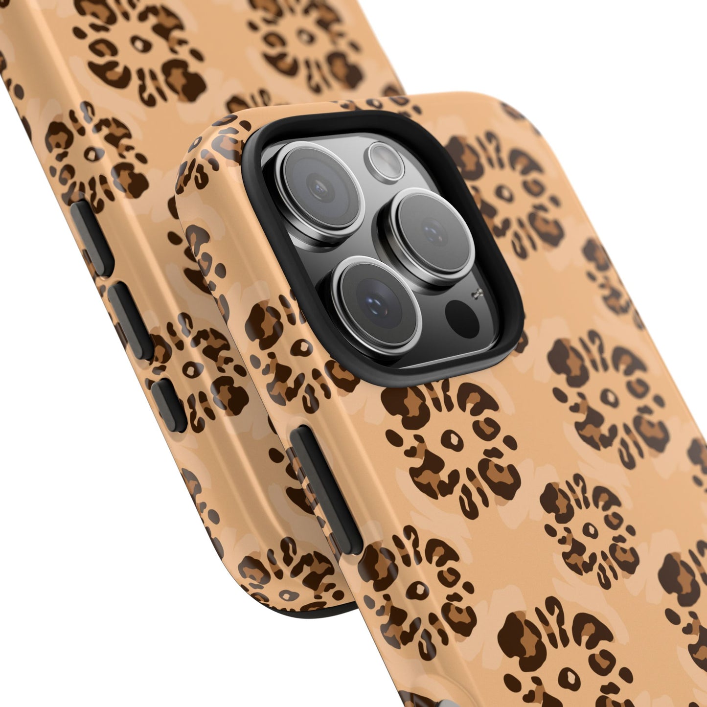 Tough Dual-Layer Phone Case - Leopard Floral Pattern for Ultimate Protection