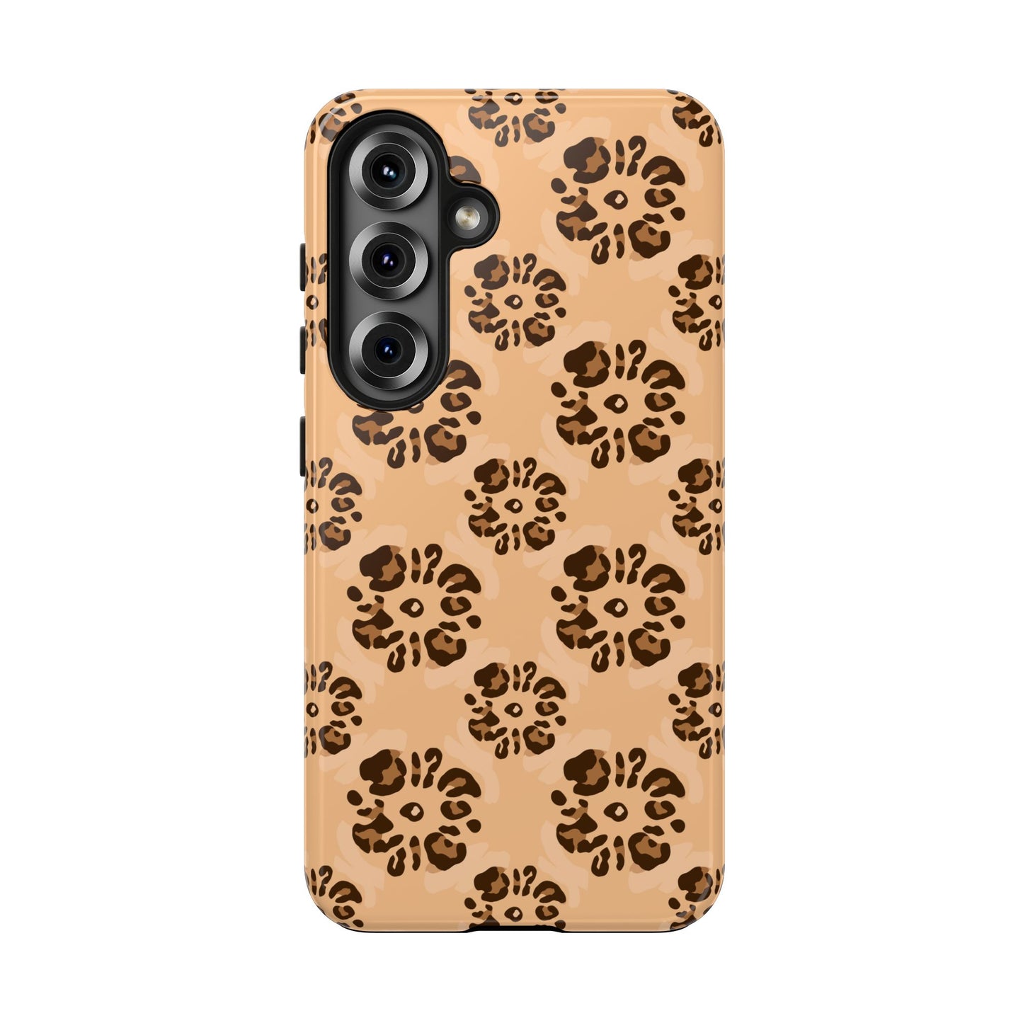 Tough Dual-Layer Phone Case - Leopard Floral Pattern for Ultimate Protection