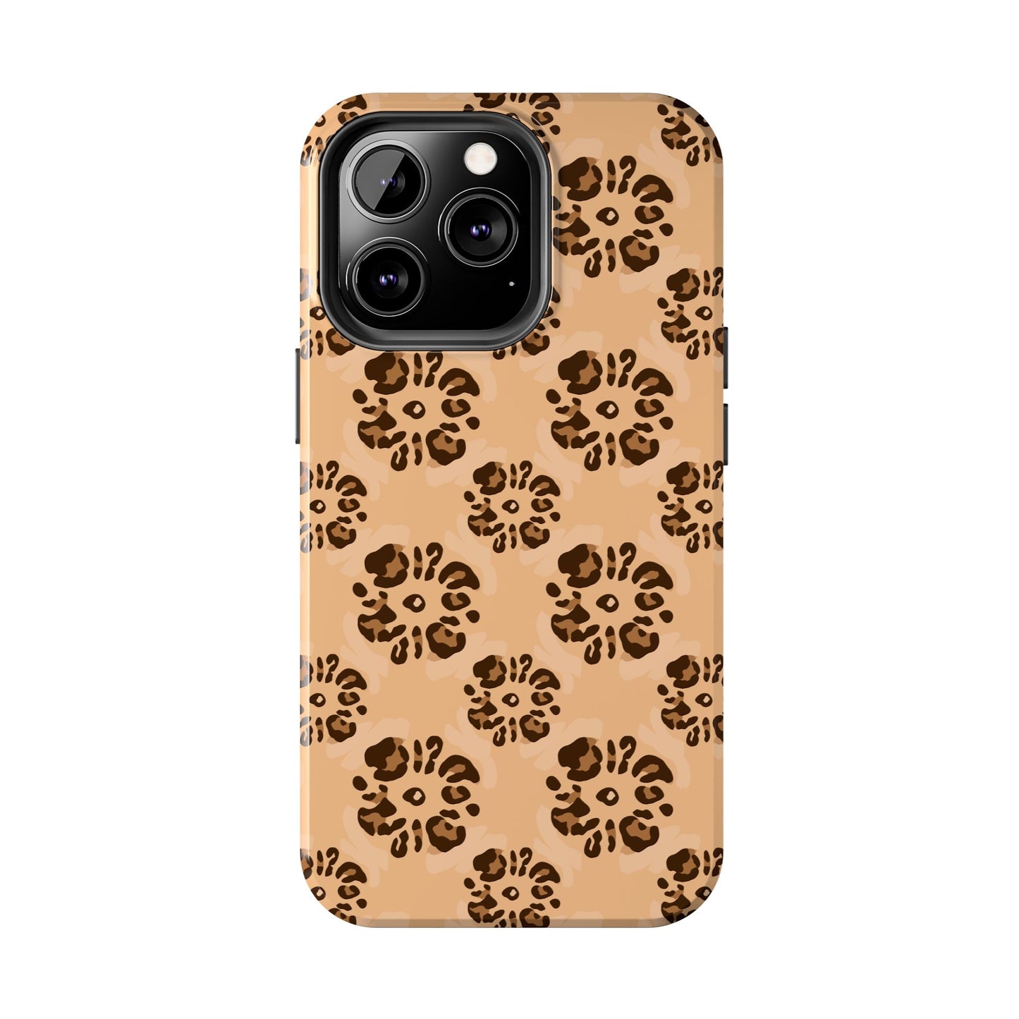 Tough Dual-Layer Phone Case - Leopard Floral Pattern for Ultimate Protection