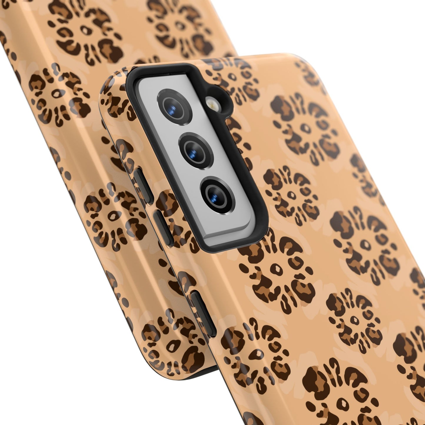 Tough Dual-Layer Phone Case - Leopard Floral Pattern for Ultimate Protection