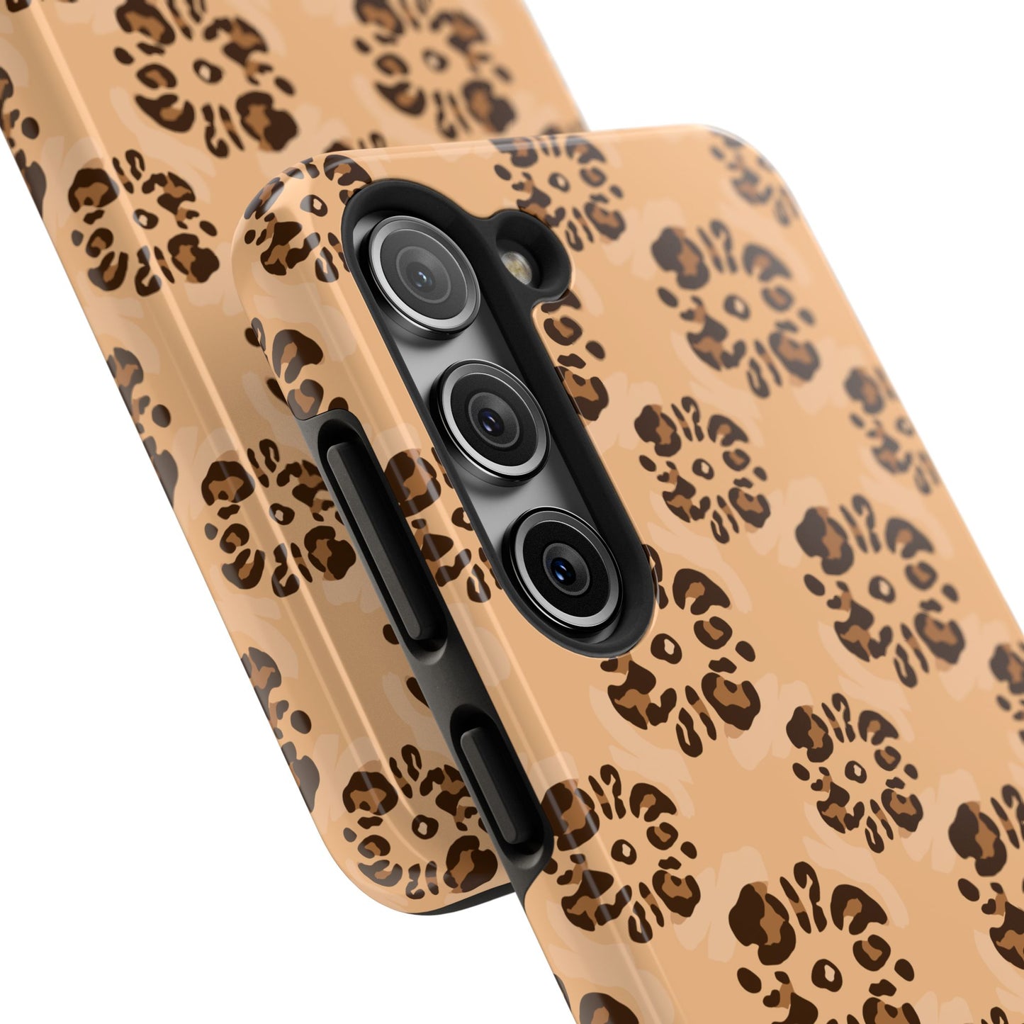 Tough Dual-Layer Phone Case - Leopard Floral Pattern for Ultimate Protection