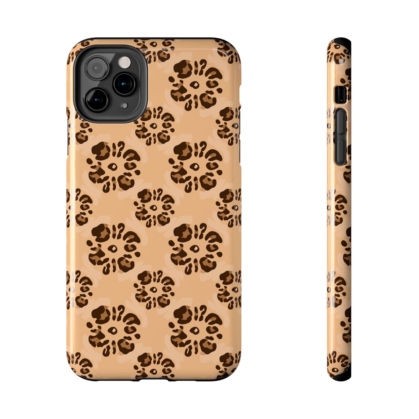 Tough Dual-Layer Phone Case - Leopard Floral Pattern for Ultimate Protection