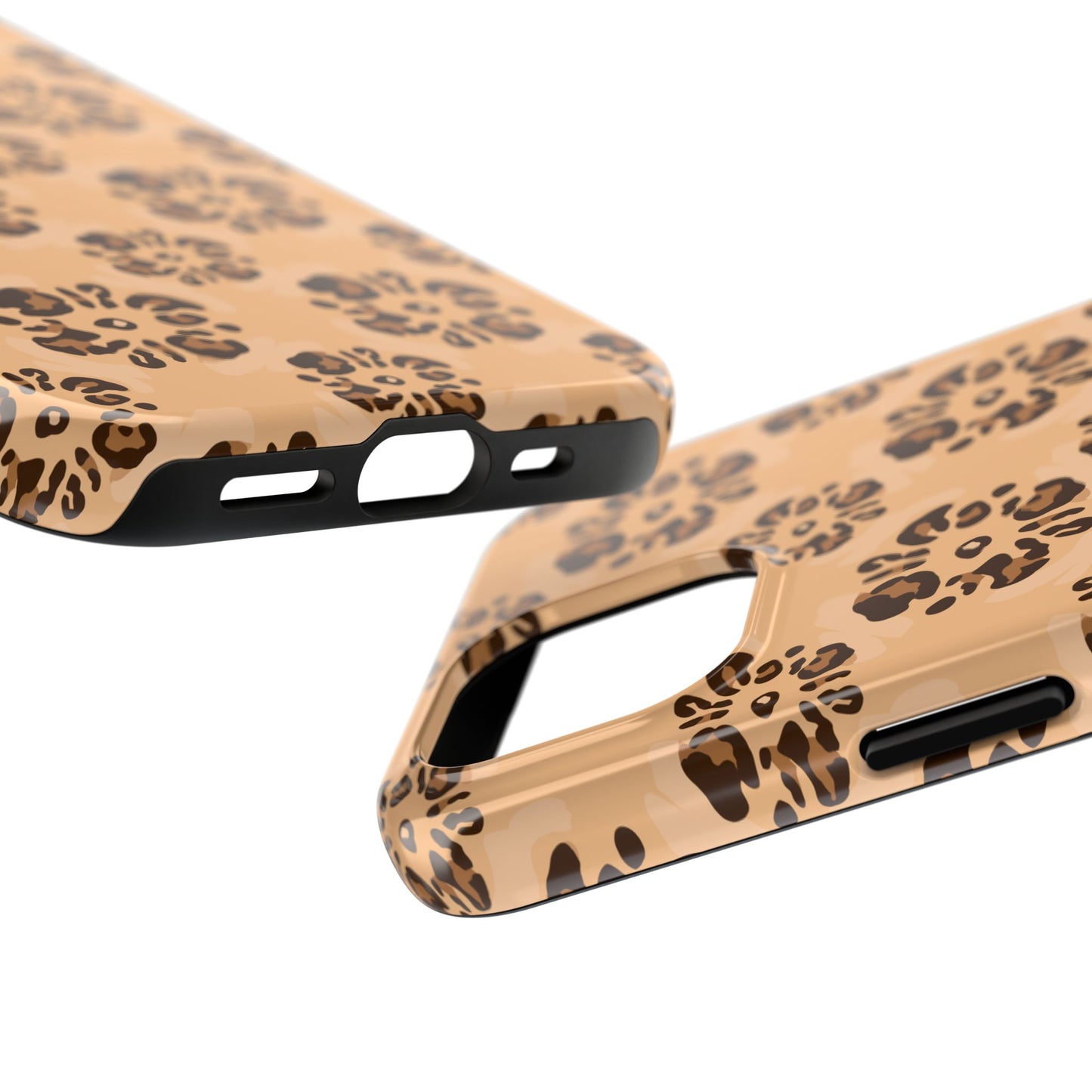 Tough Dual-Layer Phone Case - Leopard Floral Pattern for Ultimate Protection