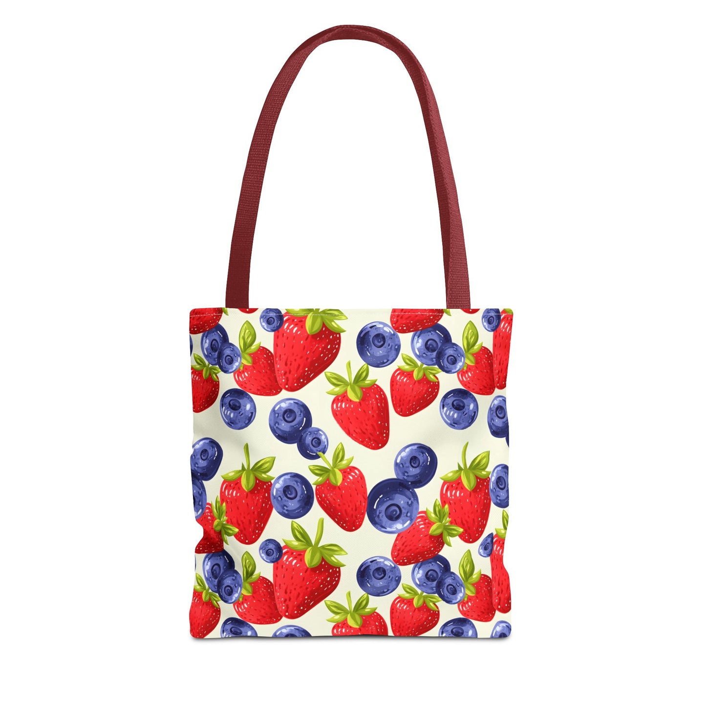 Fruit Tote Bag with Sweet Strawberries and Blueberries