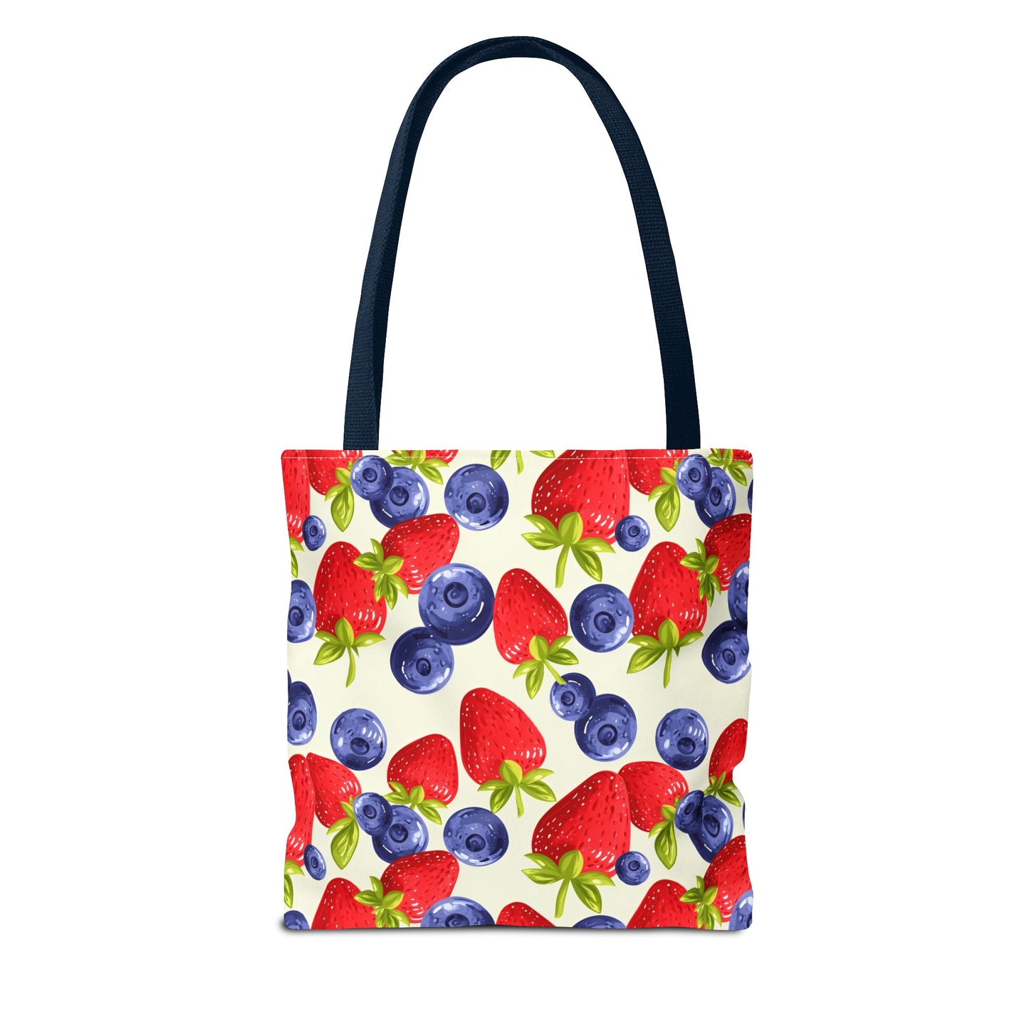 Fruit Tote Bag with Sweet Strawberries and Blueberries