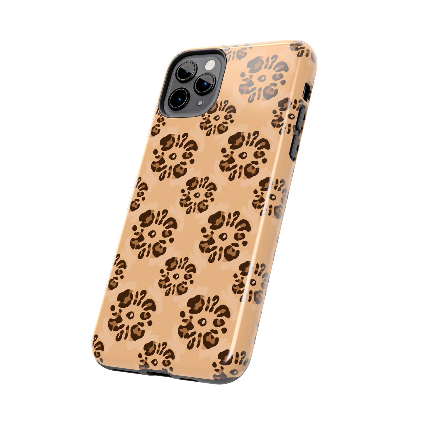 Tough Dual-Layer Phone Case - Leopard Floral Pattern for Ultimate Protection