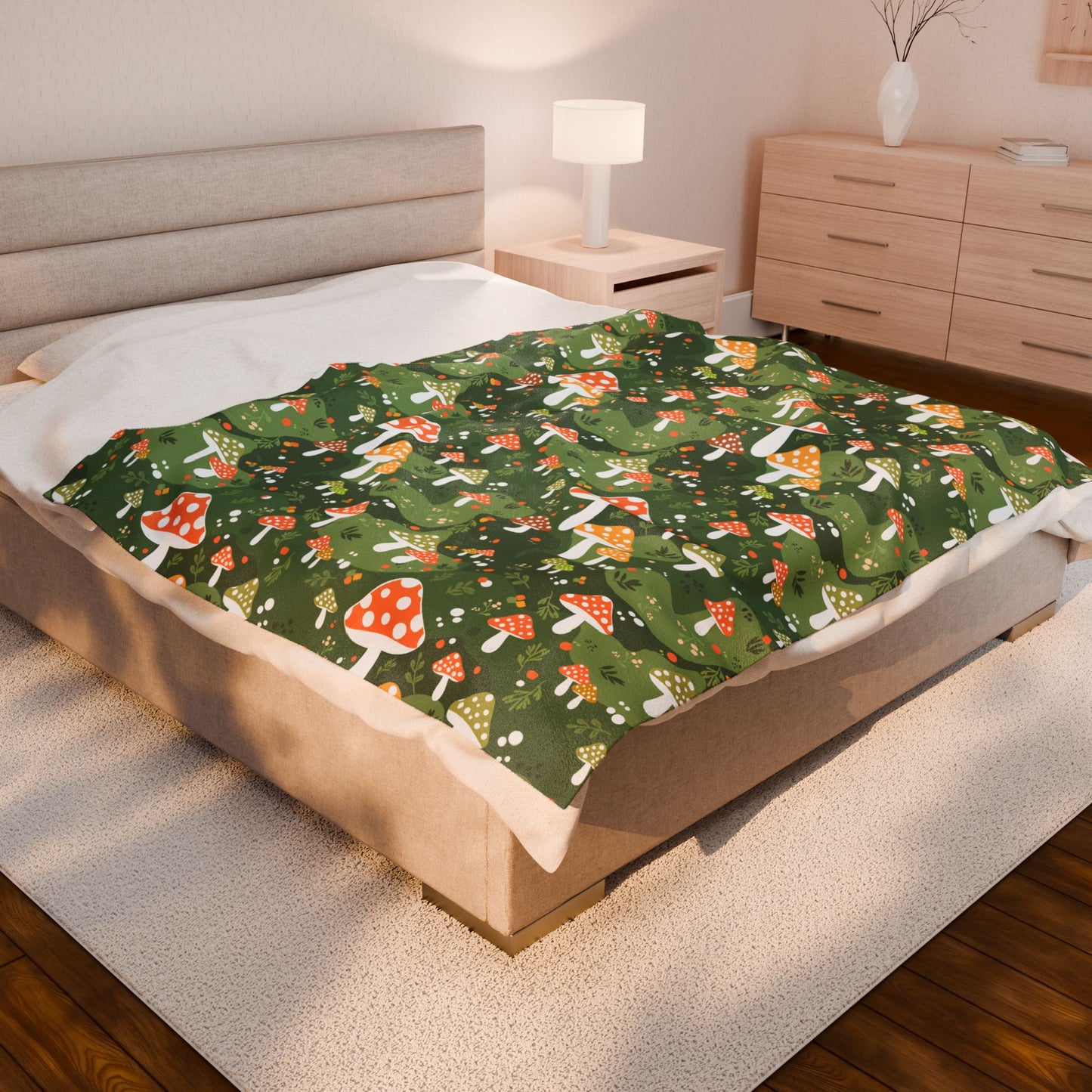 Enchanting Mushroom Pattern Throw Blanket
