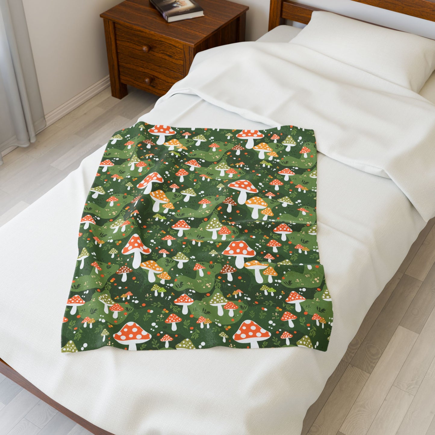Enchanting Mushroom Pattern Throw Blanket