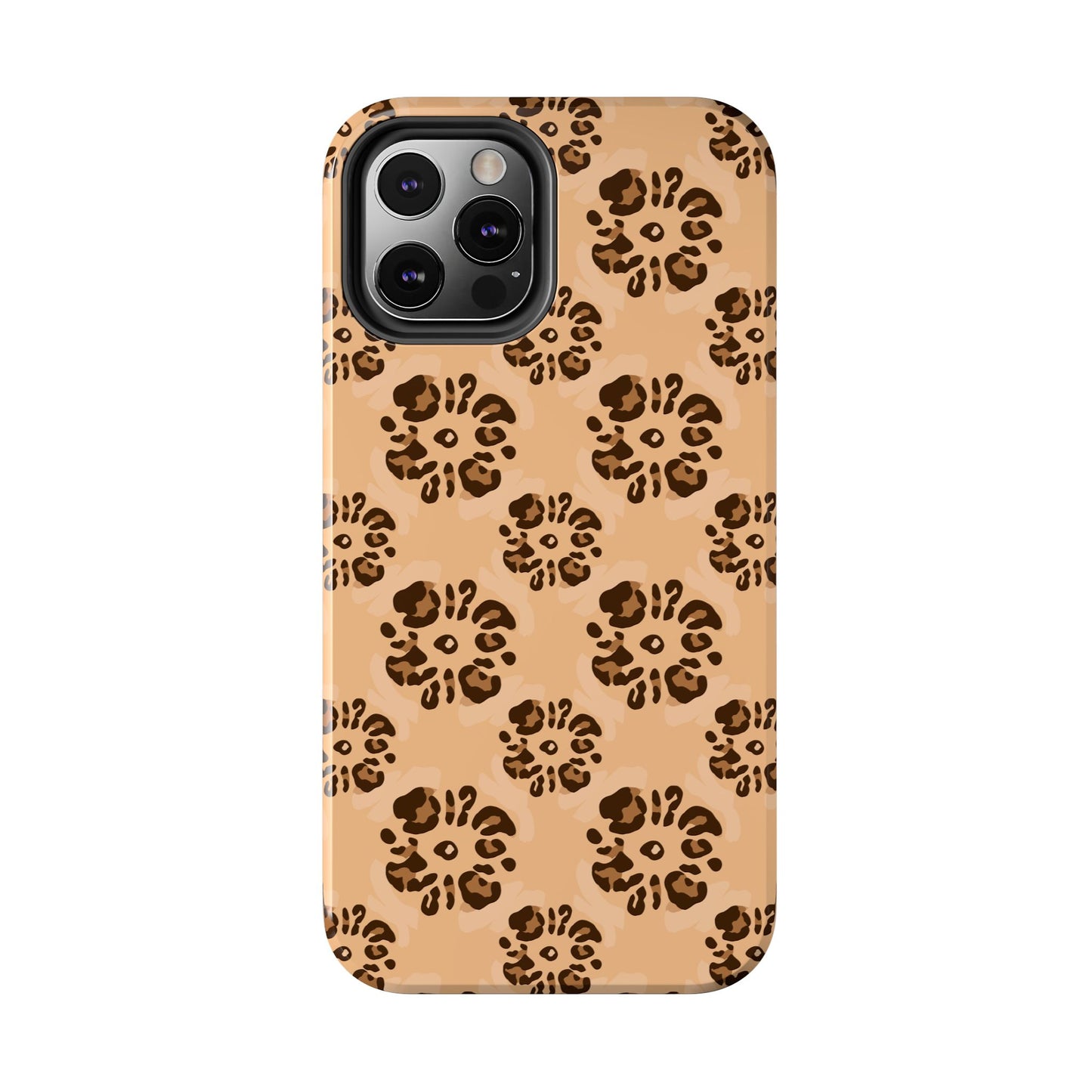 Tough Dual-Layer Phone Case - Leopard Floral Pattern for Ultimate Protection