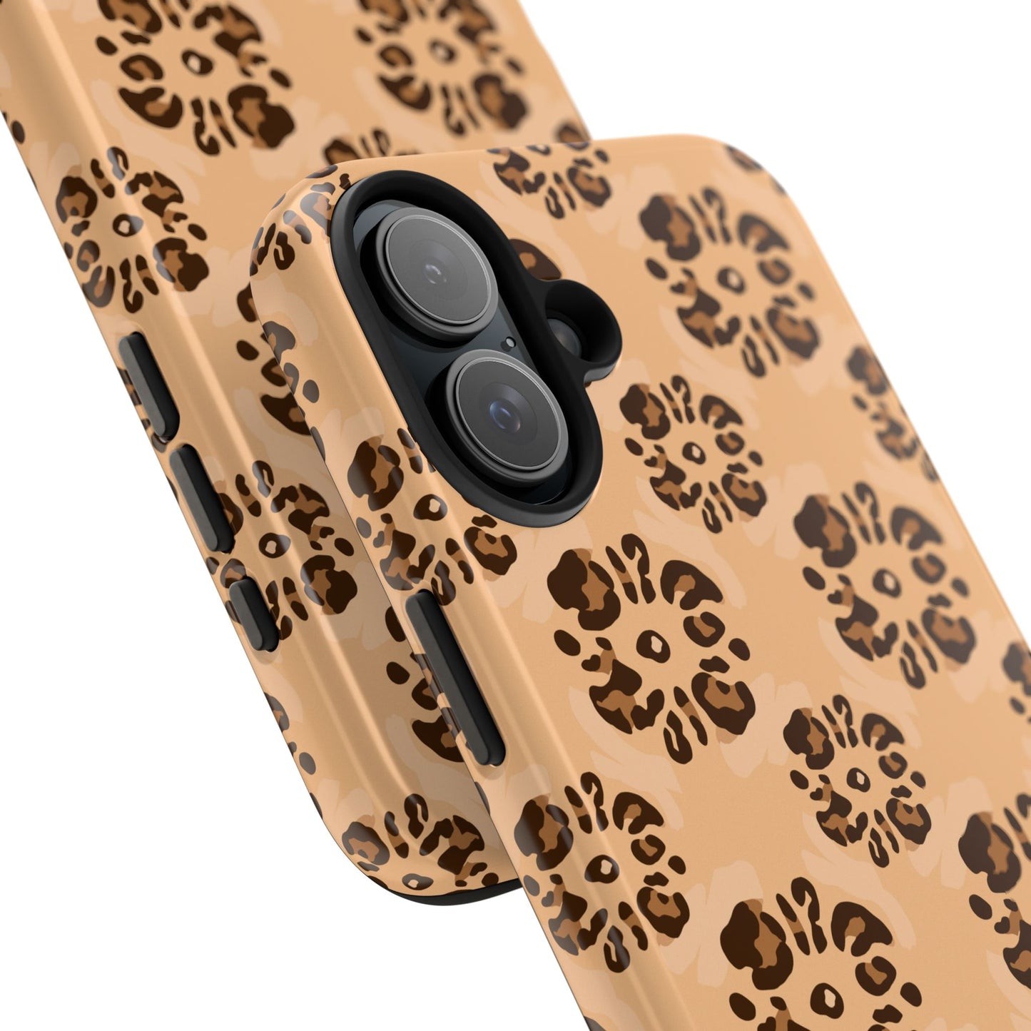 Tough Dual-Layer Phone Case - Leopard Floral Pattern for Ultimate Protection
