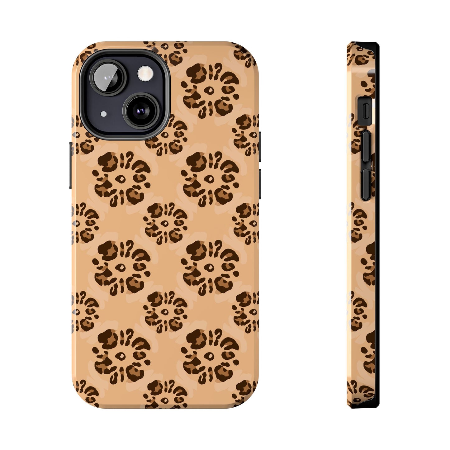 Tough Dual-Layer Phone Case - Leopard Floral Pattern for Ultimate Protection
