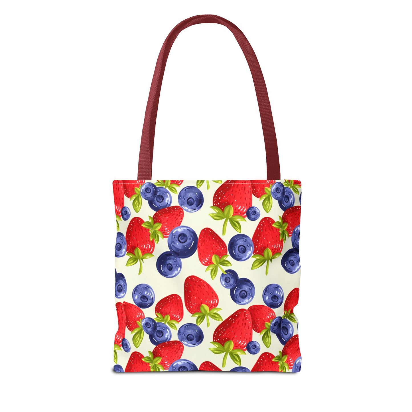 Fruit Tote Bag with Sweet Strawberries and Blueberries