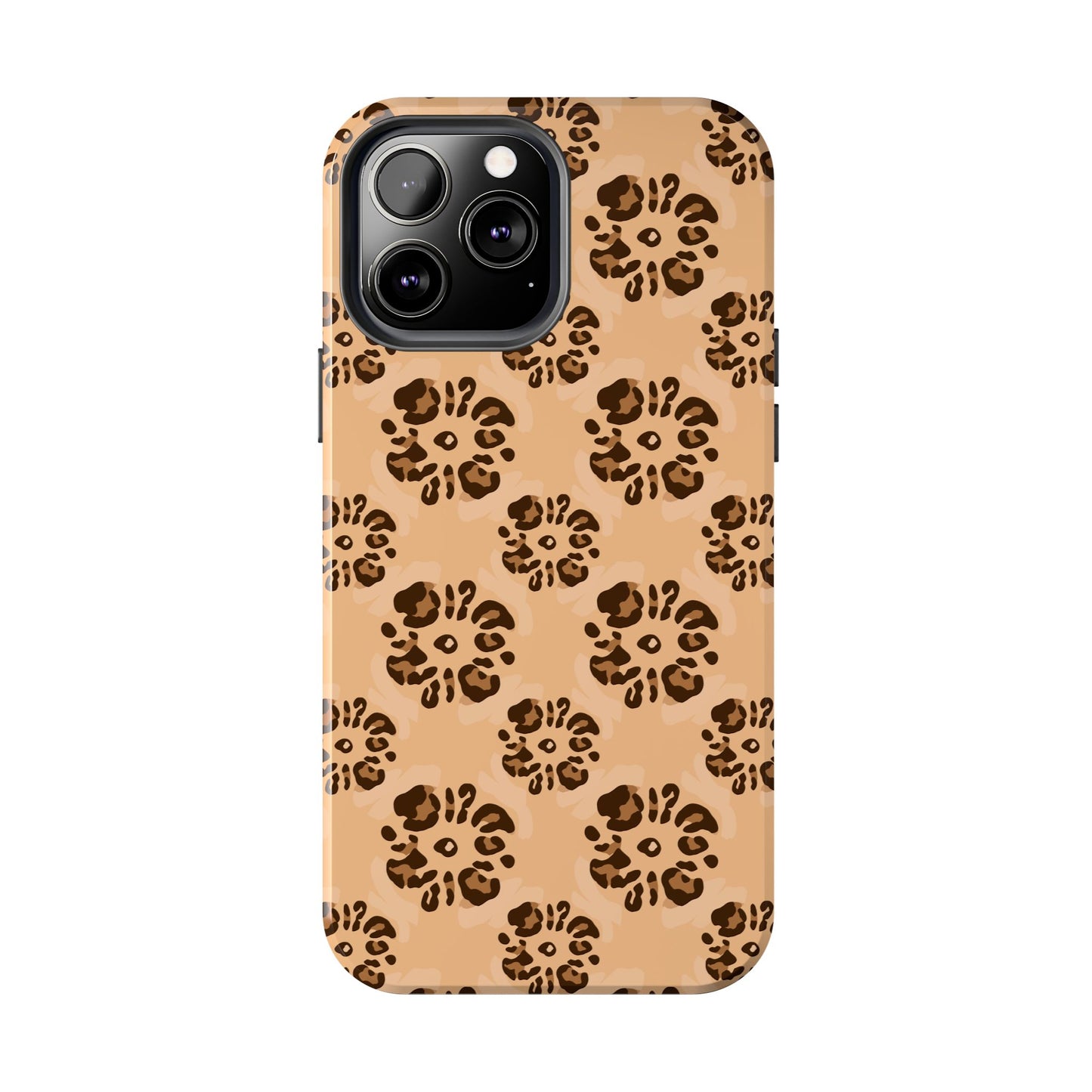 Tough Dual-Layer Phone Case - Leopard Floral Pattern for Ultimate Protection