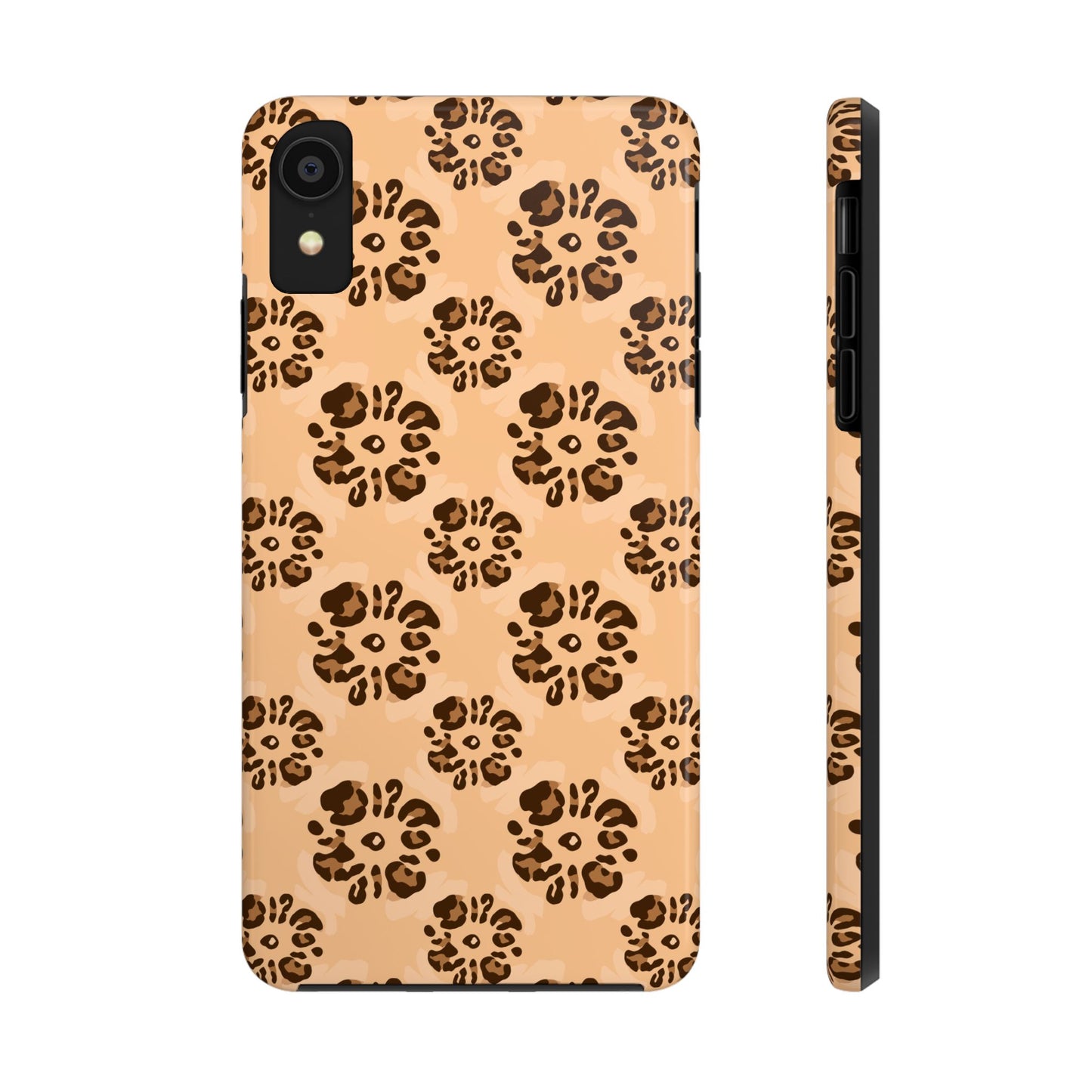 Tough Dual-Layer Phone Case - Leopard Floral Pattern for Ultimate Protection