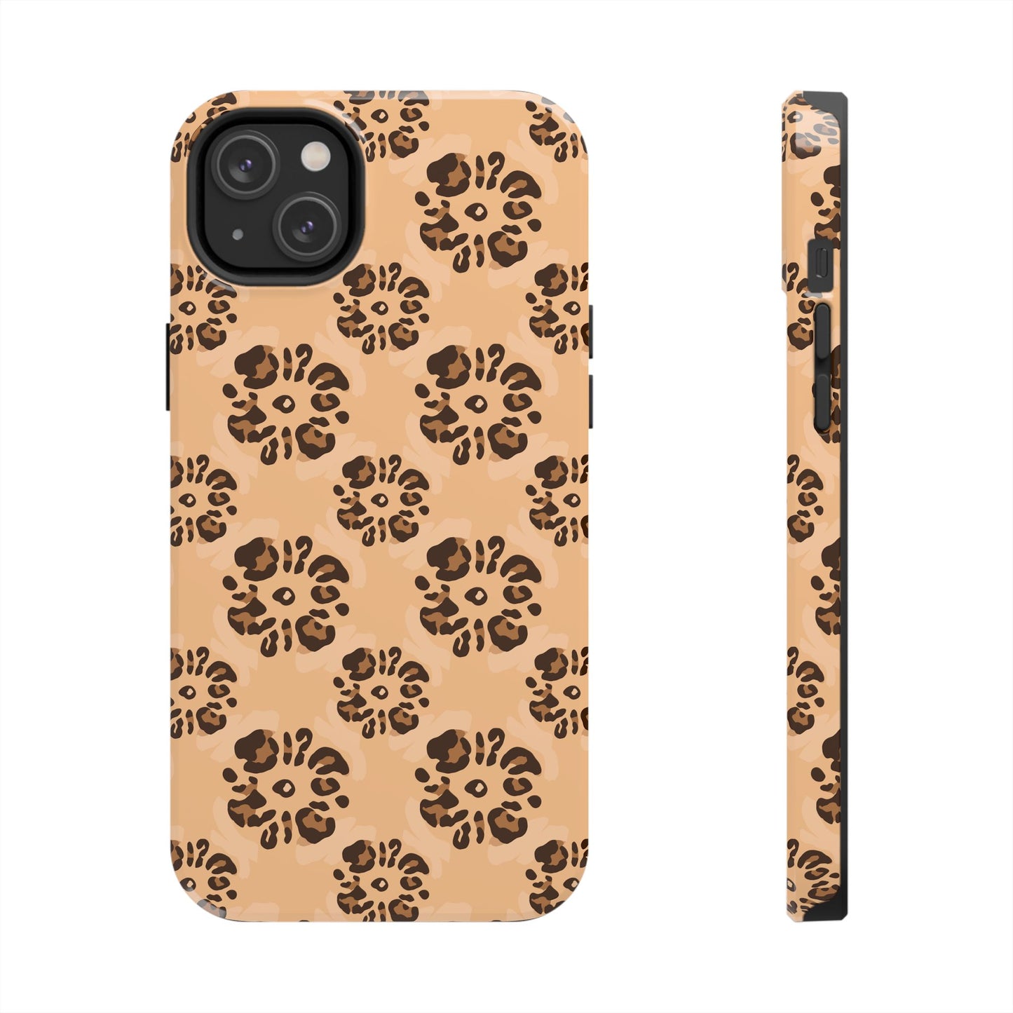 Tough Dual-Layer Phone Case - Leopard Floral Pattern for Ultimate Protection