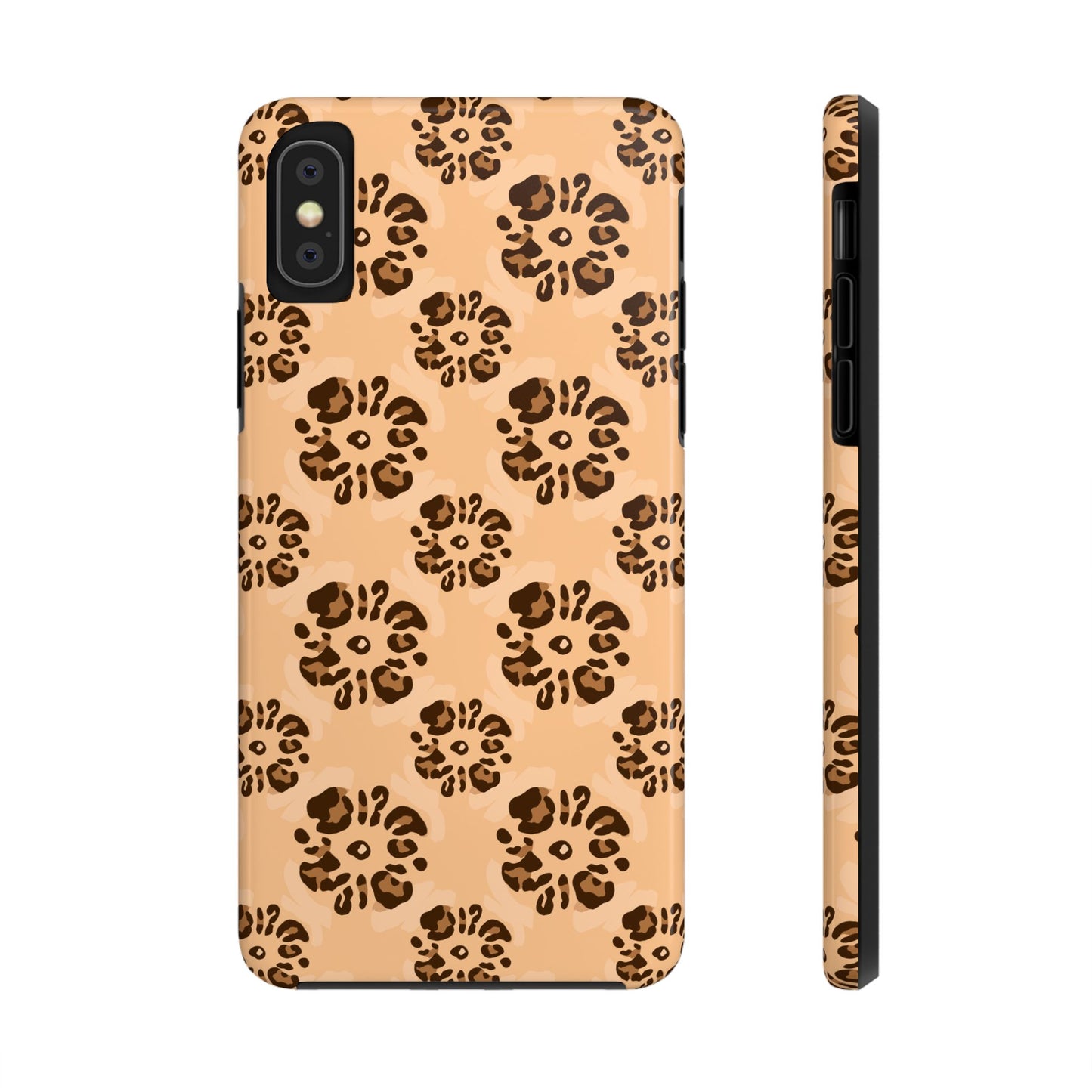 Tough Dual-Layer Phone Case - Leopard Floral Pattern for Ultimate Protection