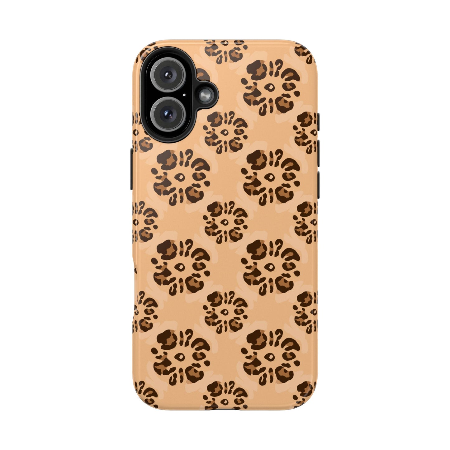 Tough Dual-Layer Phone Case - Leopard Floral Pattern for Ultimate Protection