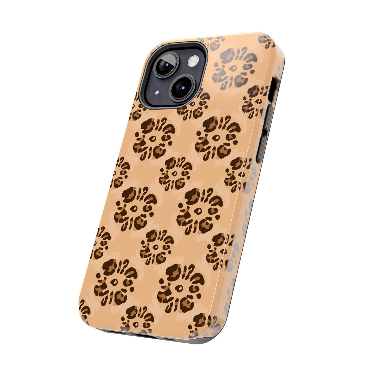 Tough Dual-Layer Phone Case - Leopard Floral Pattern for Ultimate Protection
