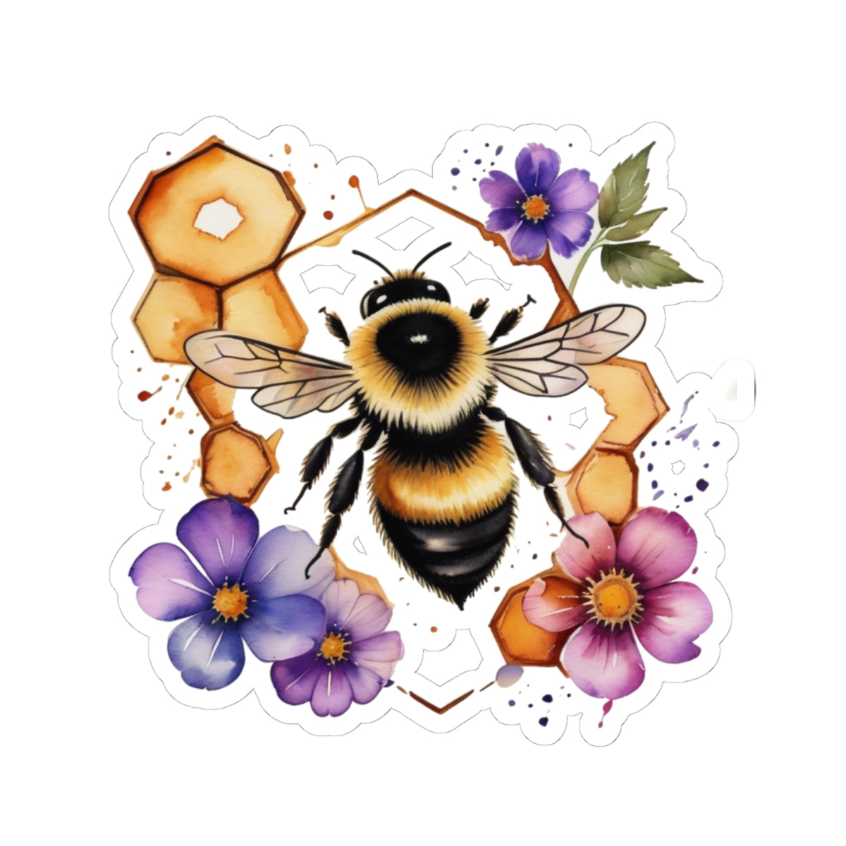 Bubble Bee Kiss-Cut Stickers