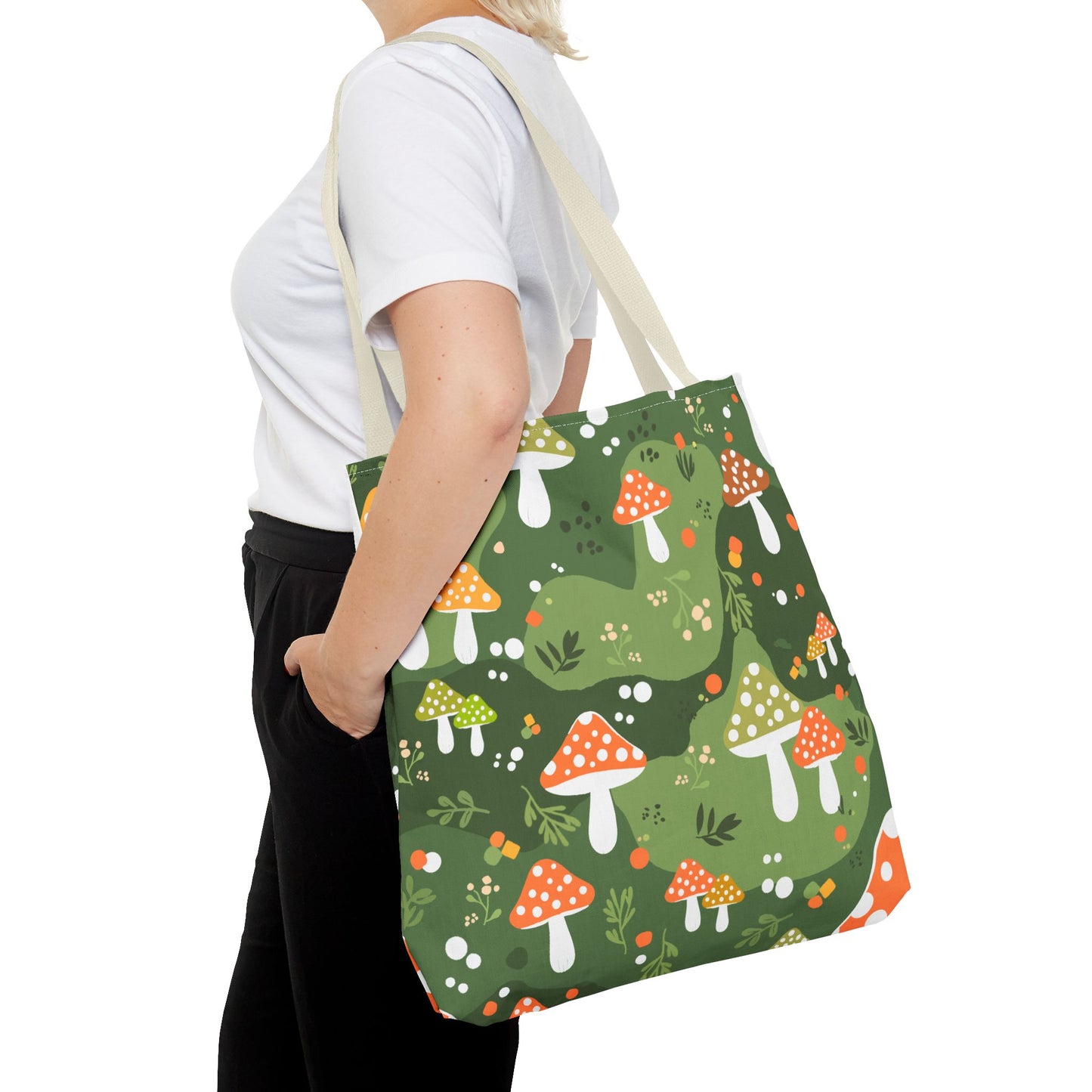 Folk Art Mushroom Tote Bag