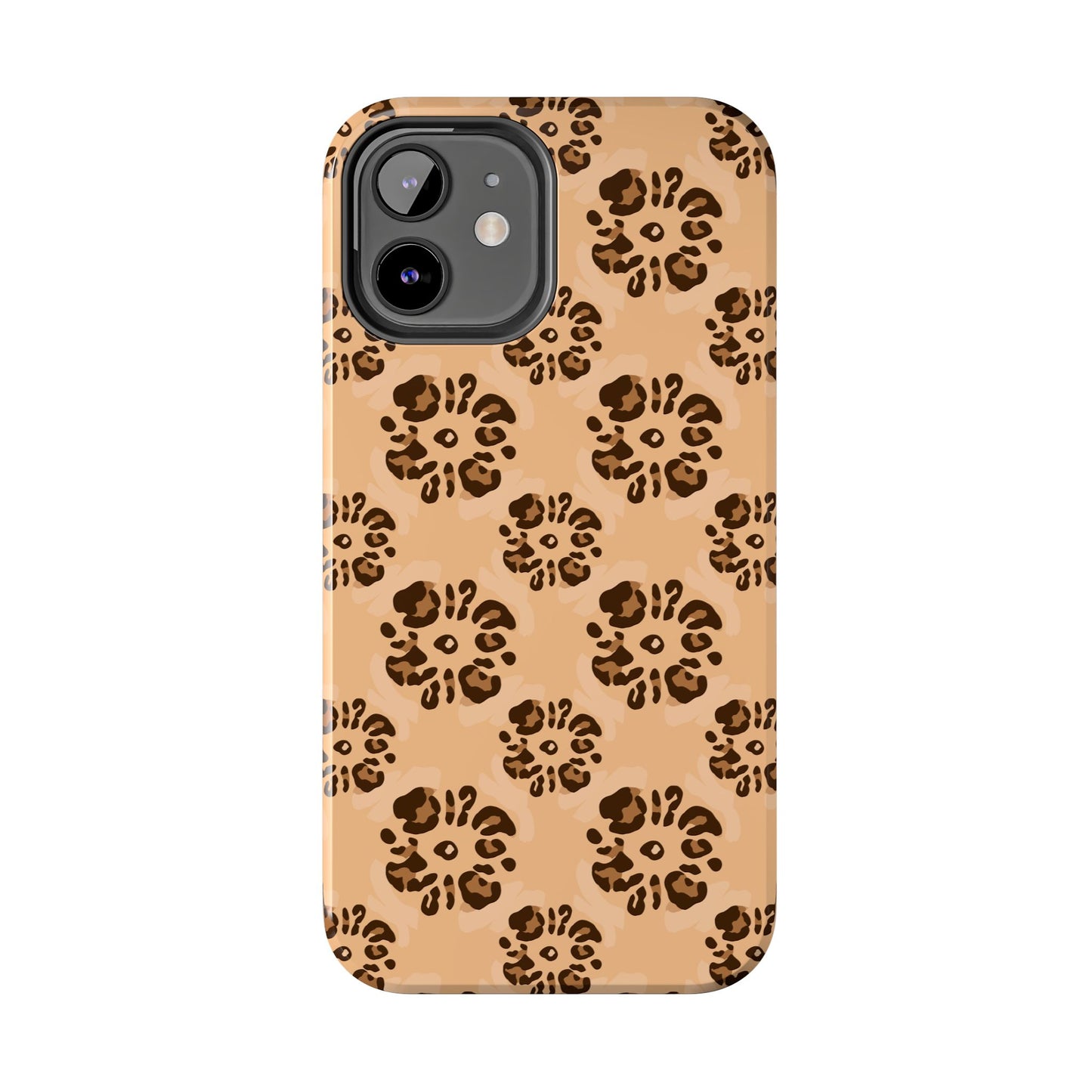 Tough Dual-Layer Phone Case - Leopard Floral Pattern for Ultimate Protection