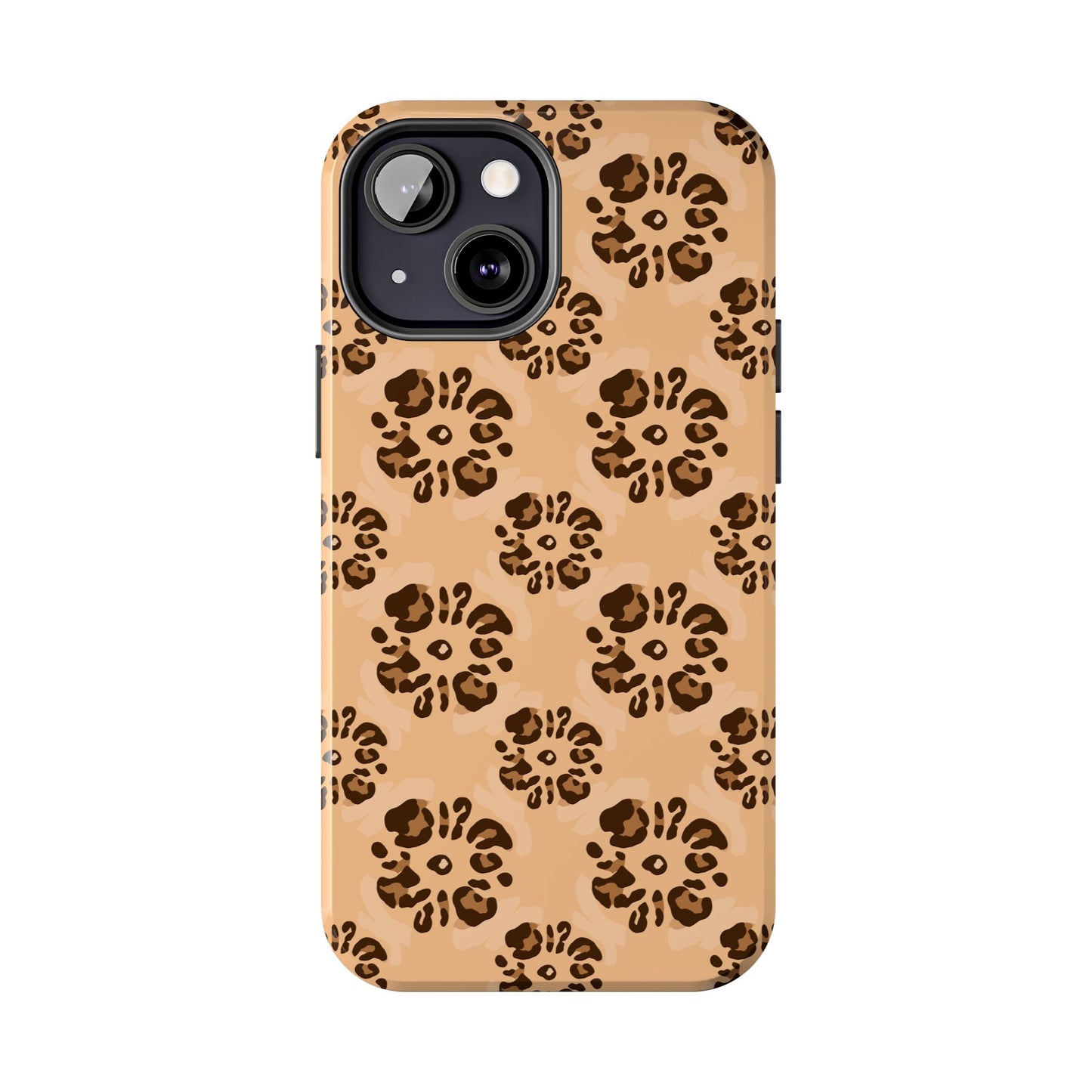 Tough Dual-Layer Phone Case - Leopard Floral Pattern for Ultimate Protection