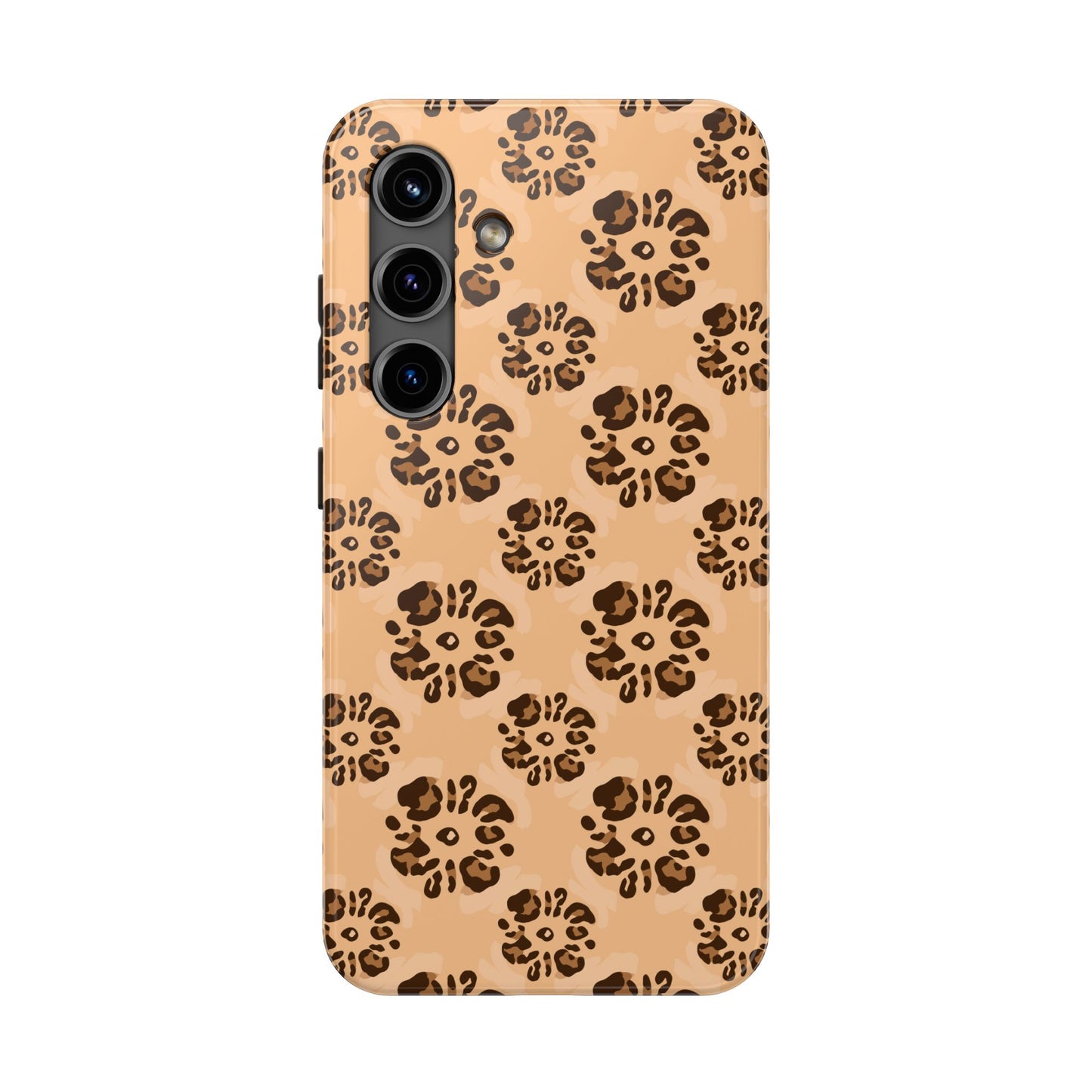 Tough Dual-Layer Phone Case - Leopard Floral Pattern for Ultimate Protection