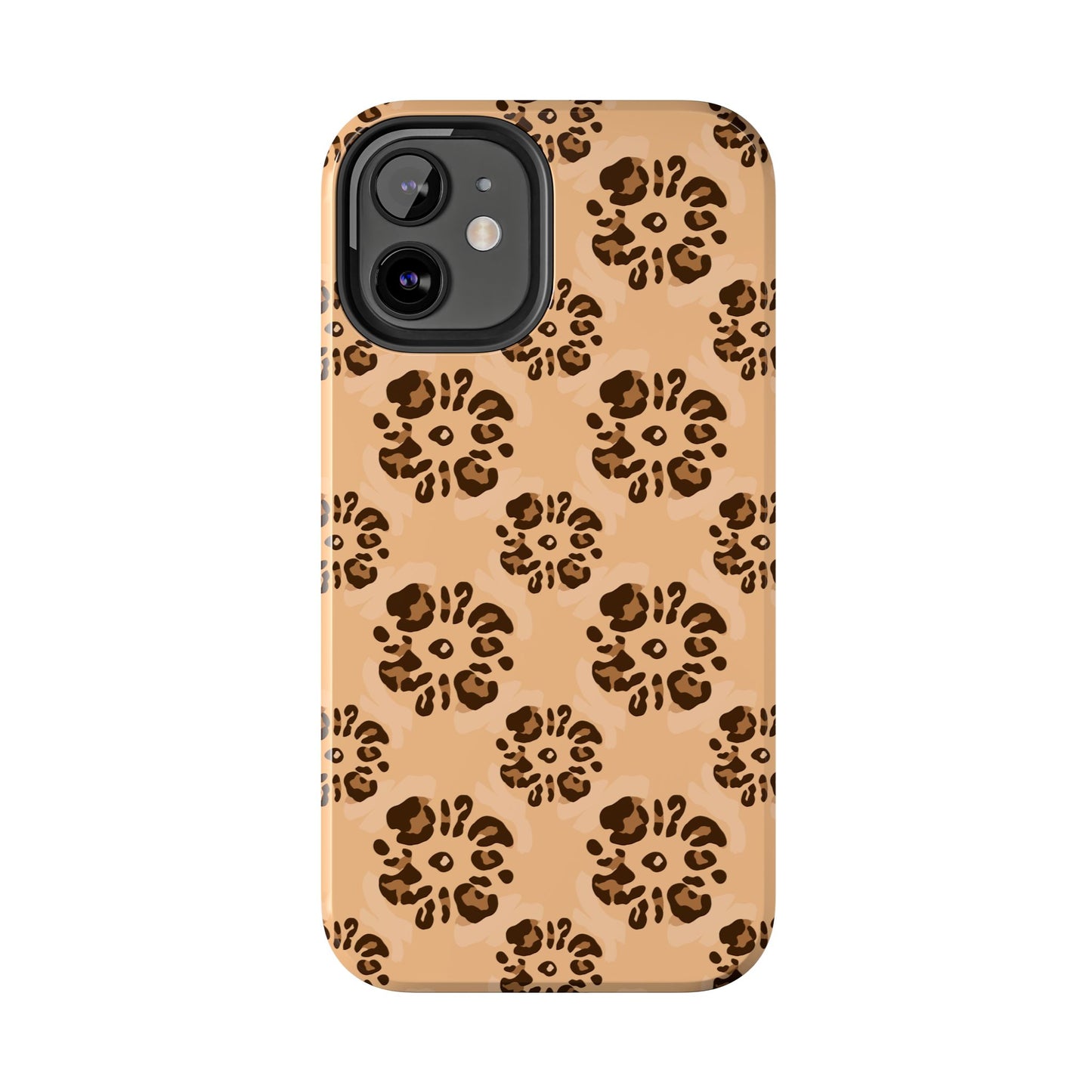 Tough Dual-Layer Phone Case - Leopard Floral Pattern for Ultimate Protection