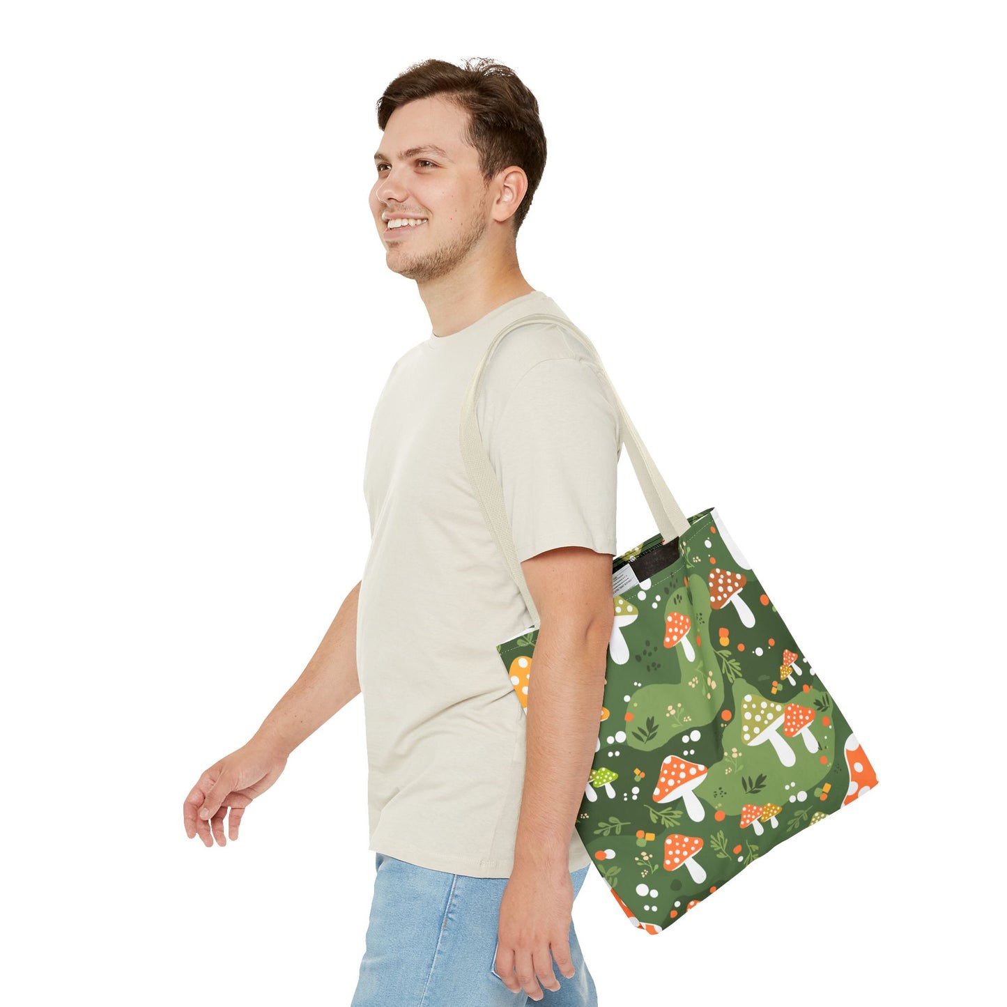 Folk Art Mushroom Tote Bag