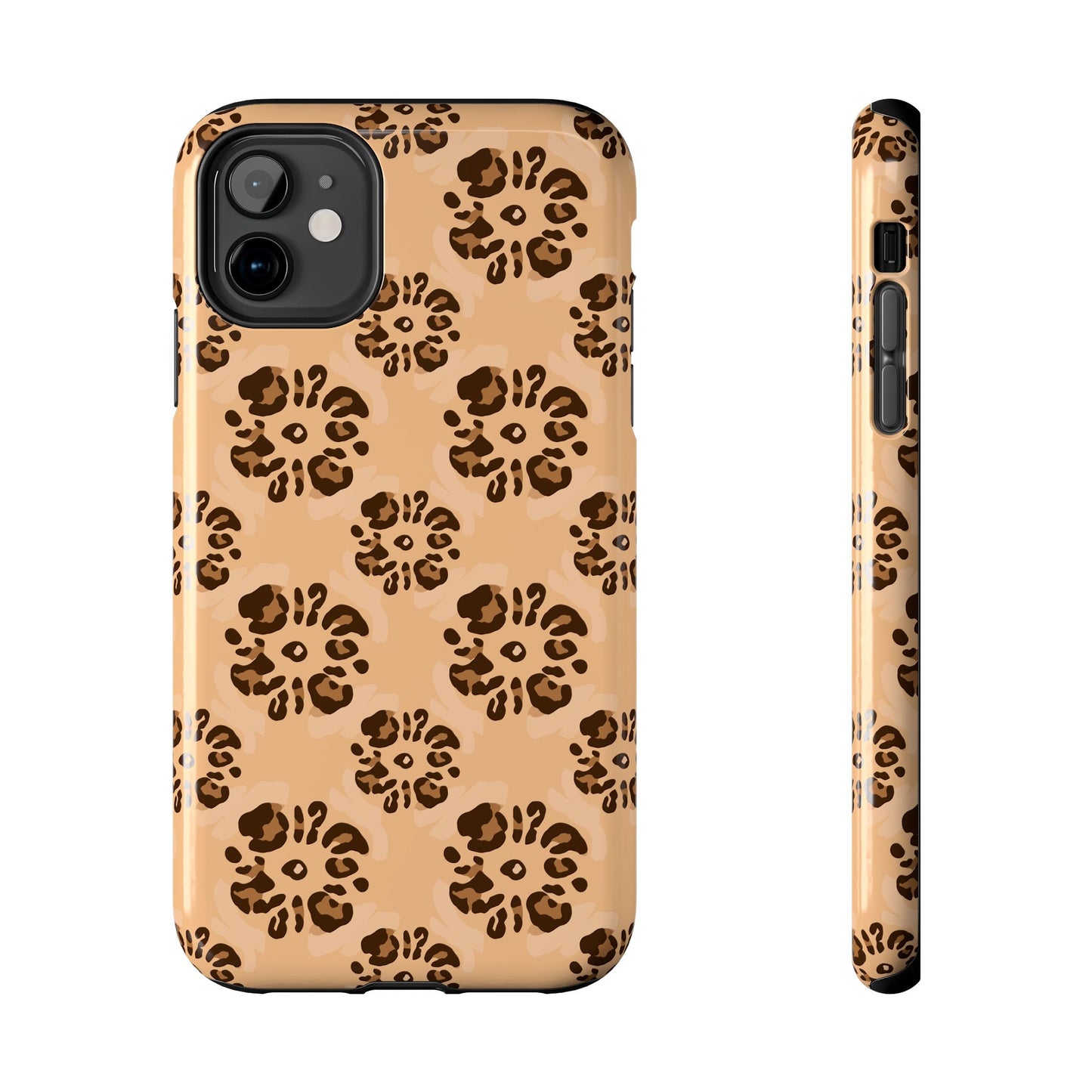 Tough Dual-Layer Phone Case - Leopard Floral Pattern for Ultimate Protection