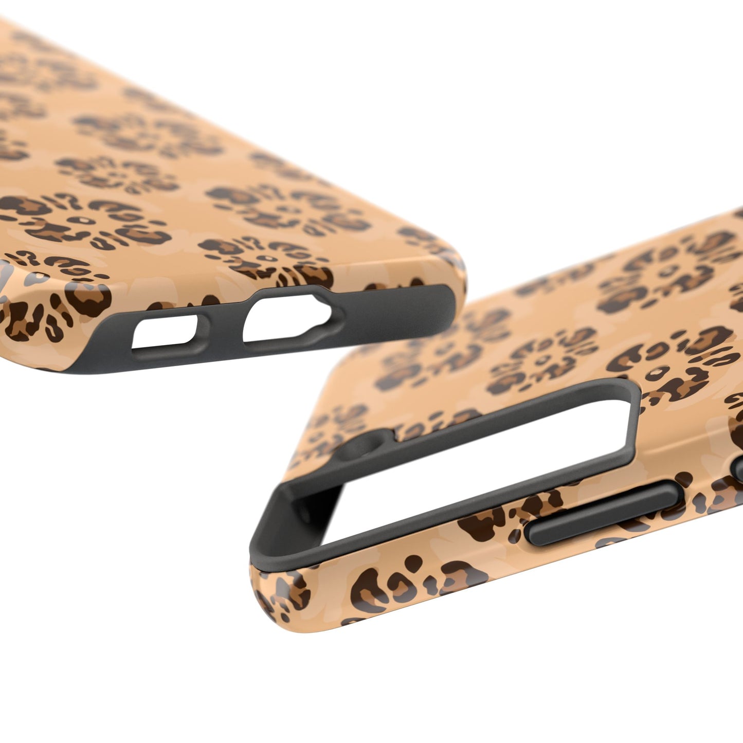 Tough Dual-Layer Phone Case - Leopard Floral Pattern for Ultimate Protection