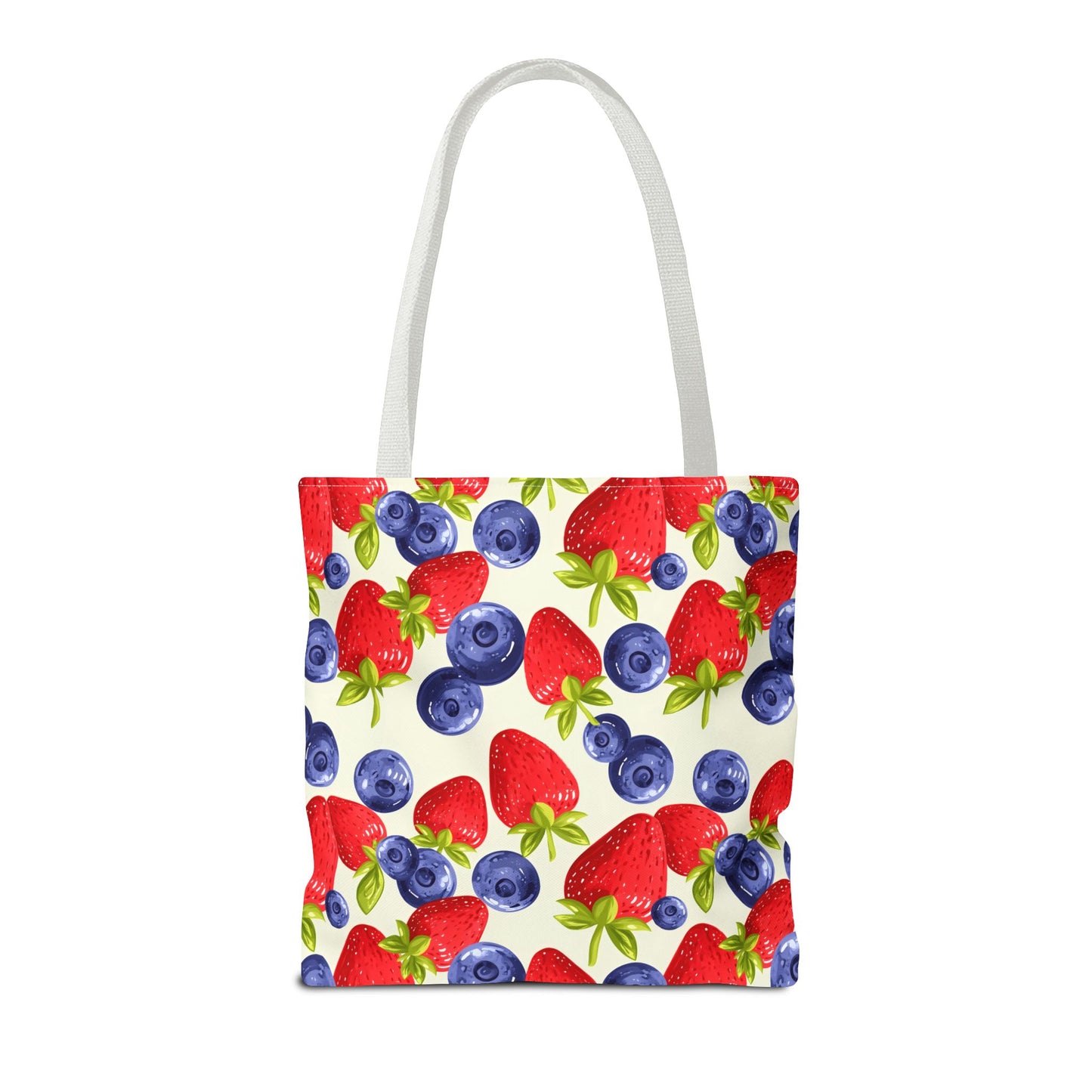 Fruit Tote Bag with Sweet Strawberries and Blueberries
