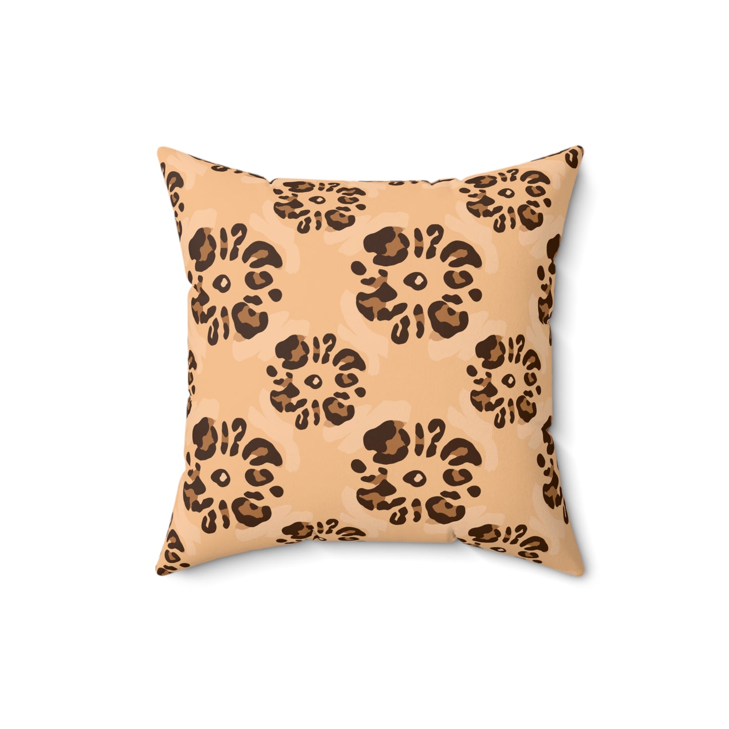 Leopard Floral Print Decorative Square Throw Pillow – Accent Cushion