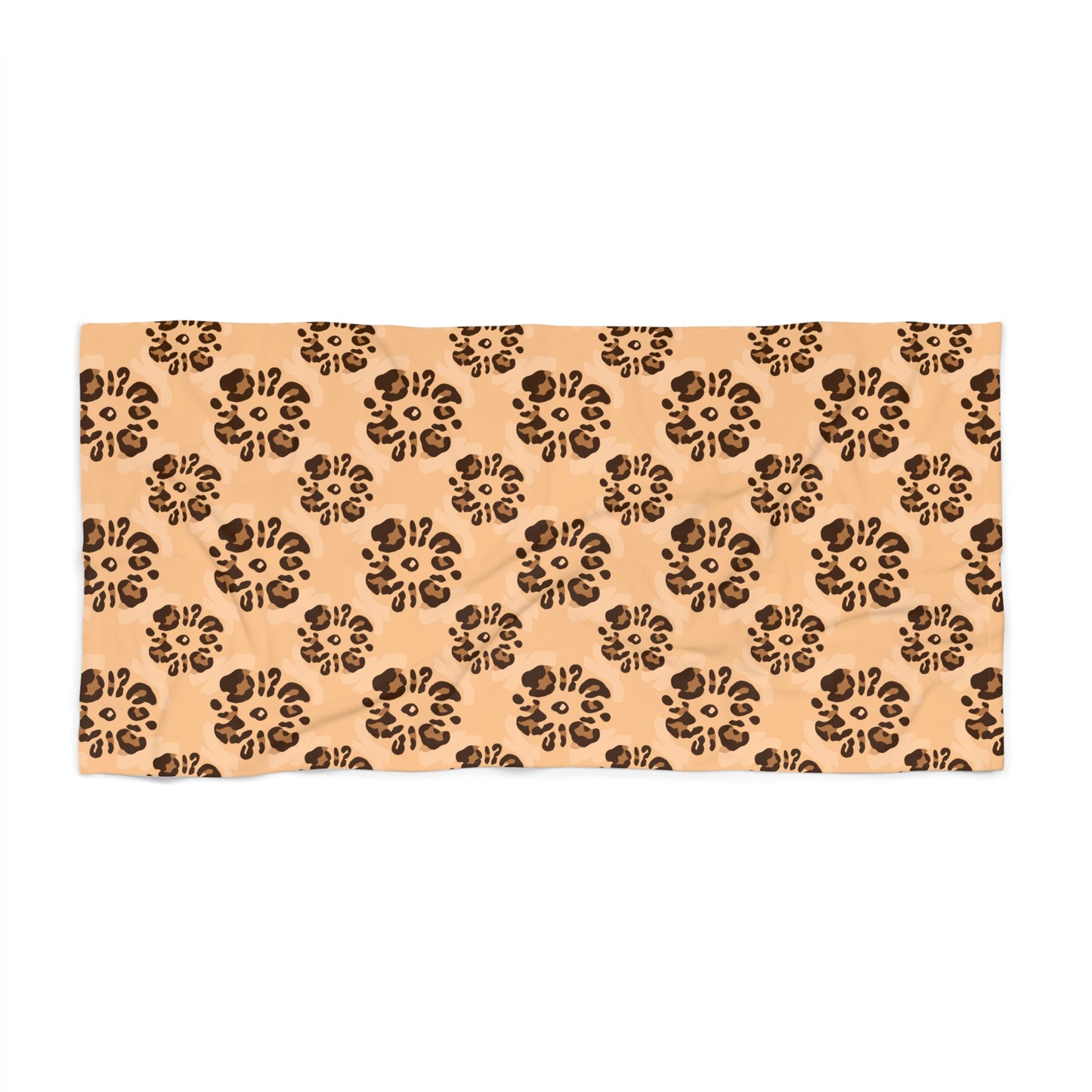 Luxury Leopard Floral Beach Towel – Soft, Fast-Drying, and Oversized
