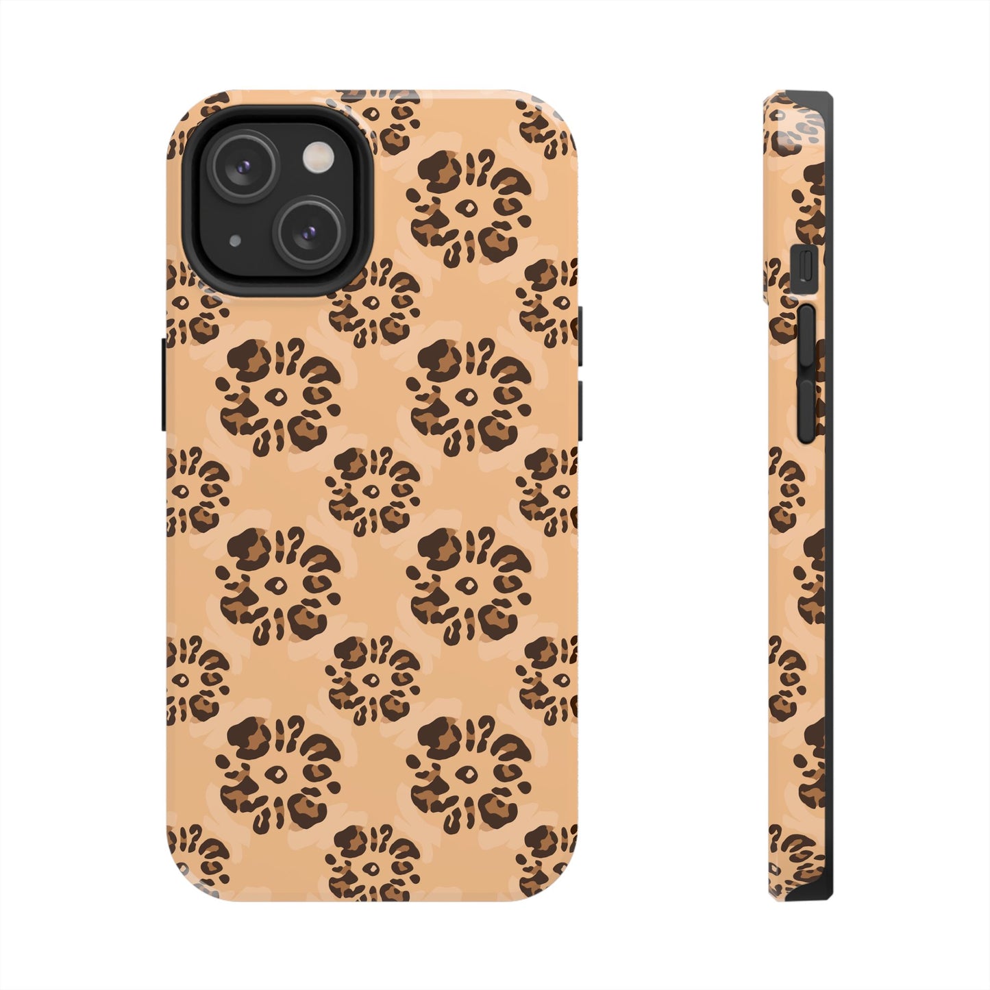 Tough Dual-Layer Phone Case - Leopard Floral Pattern for Ultimate Protection